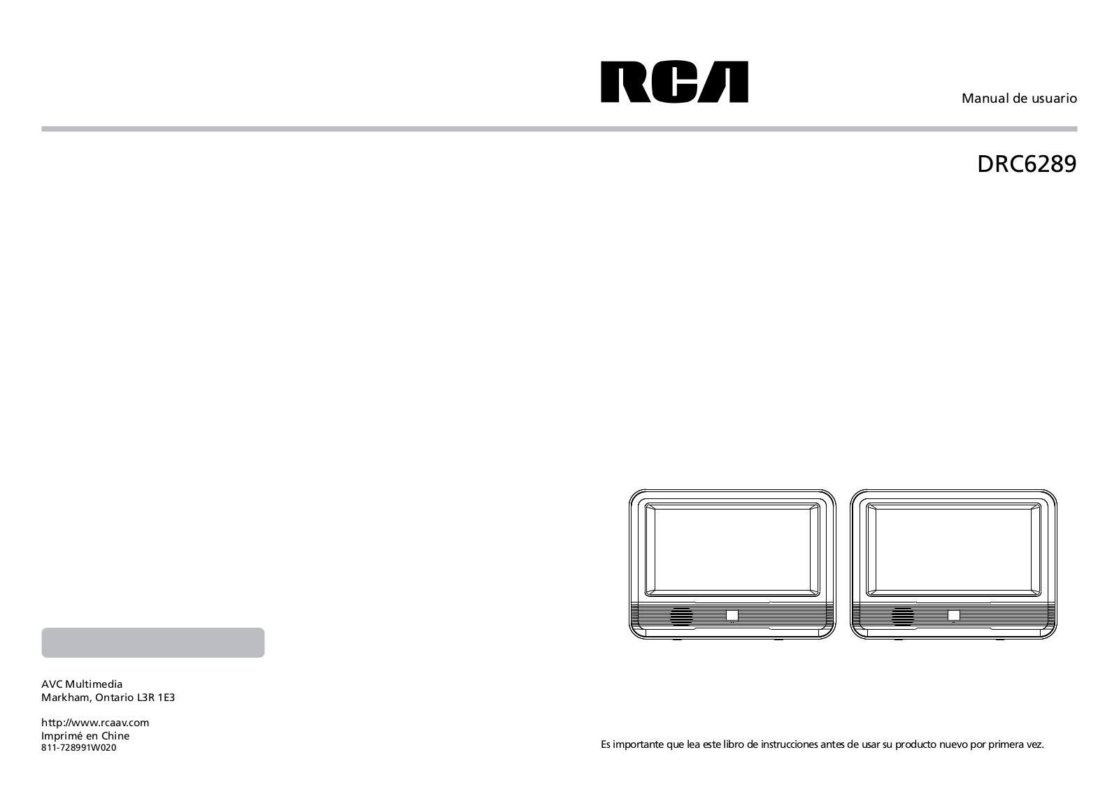 RCA DRC6289 Owner's Manual