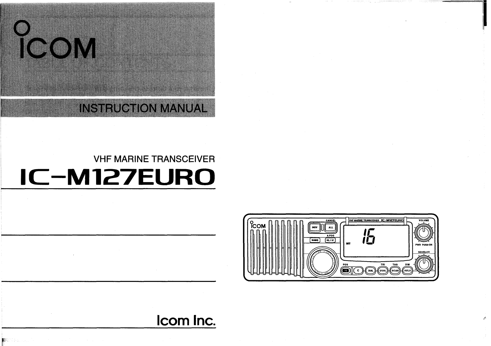 Icom IC-M127EURO User Manual