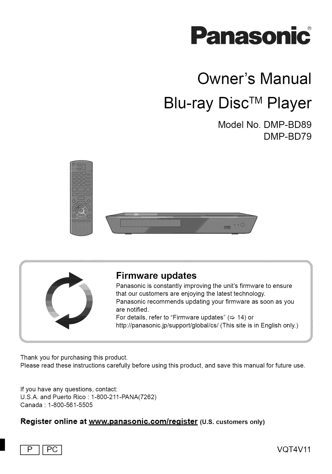 Panasonic DMP-BD89P, DMP-BD79P Owner’s Manual