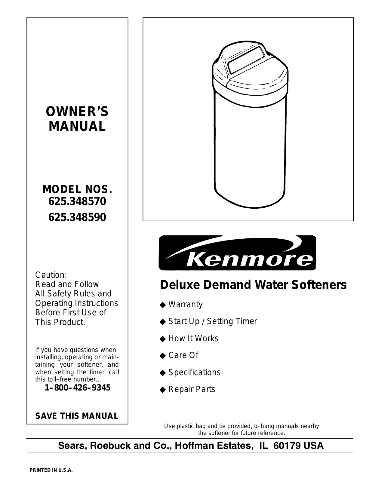 Kenmore 625.348570 User Manual