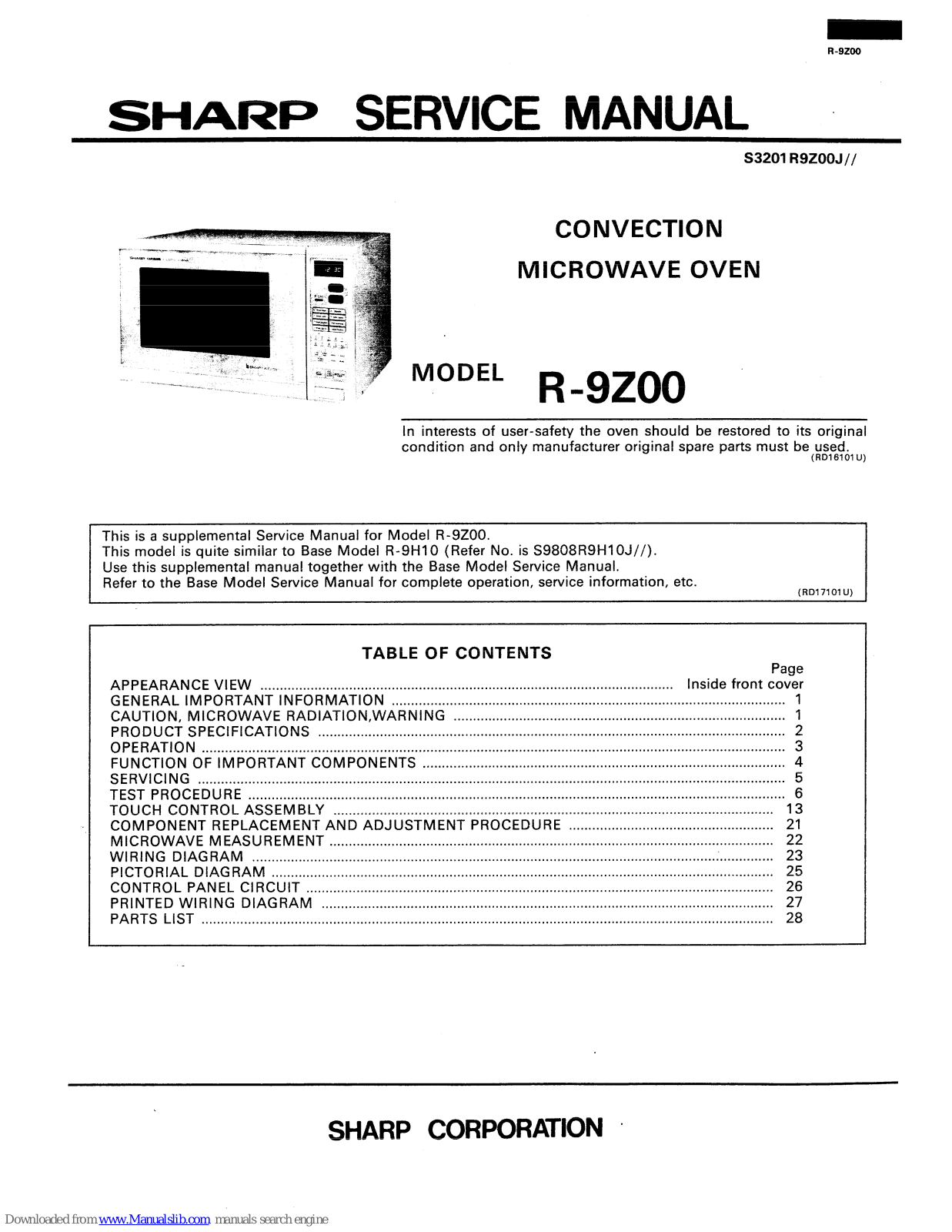 Sharp R-9200 Service Manual - ManualMachine.com