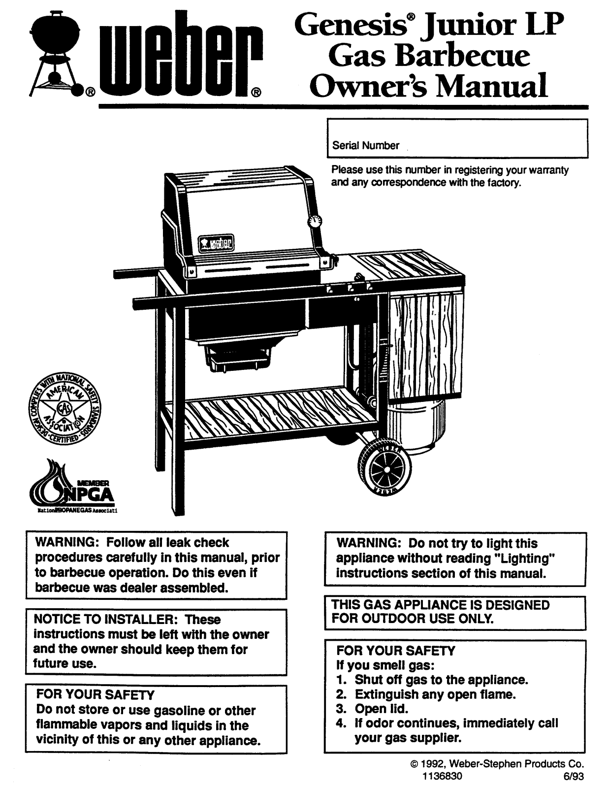 Weber Genesis Junior Owner's Manual