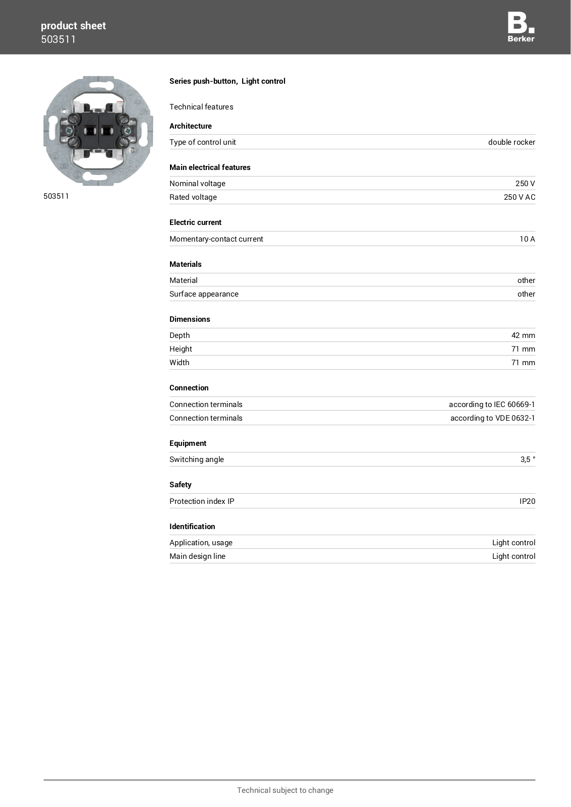 Berker 503511 User Manual - ManualMachine.com