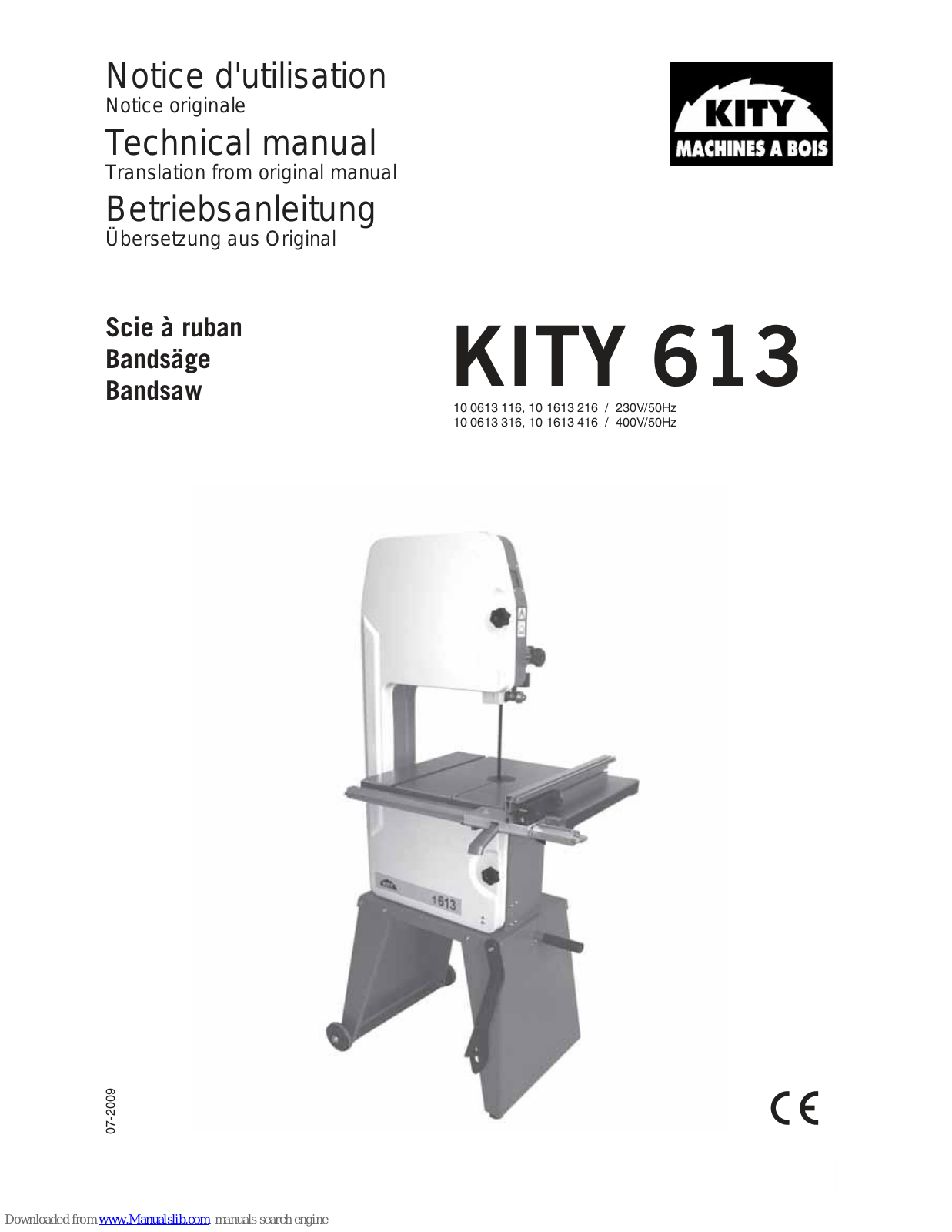 Kity 613 Technical Manual - ManualMachine.com