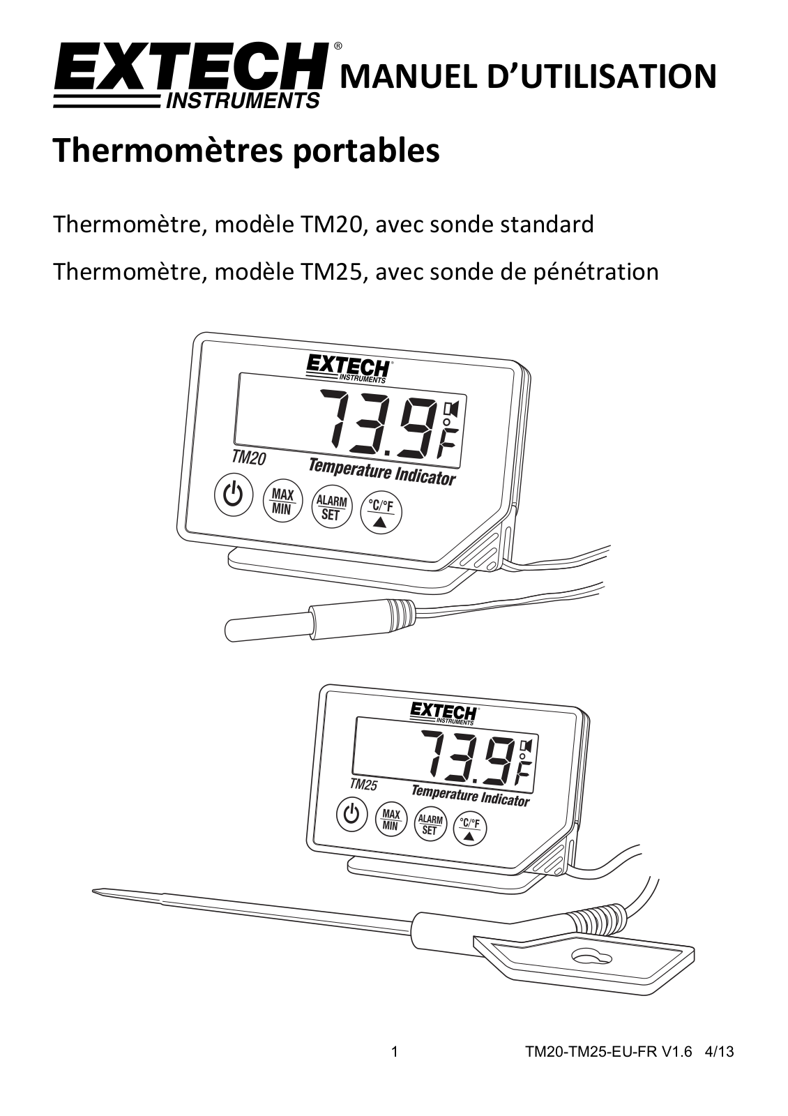 Extech TM25, TM20 User guide