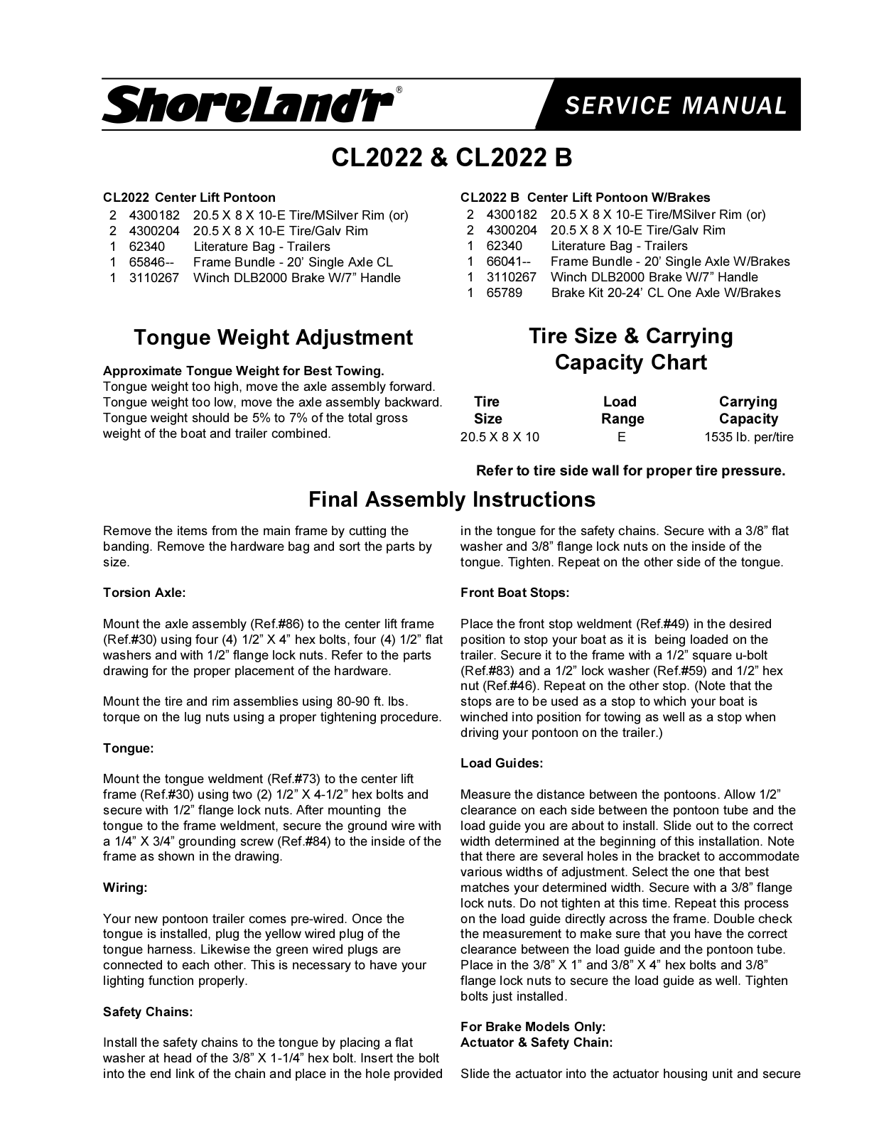 ShoreLand'r CL2022 User Manual