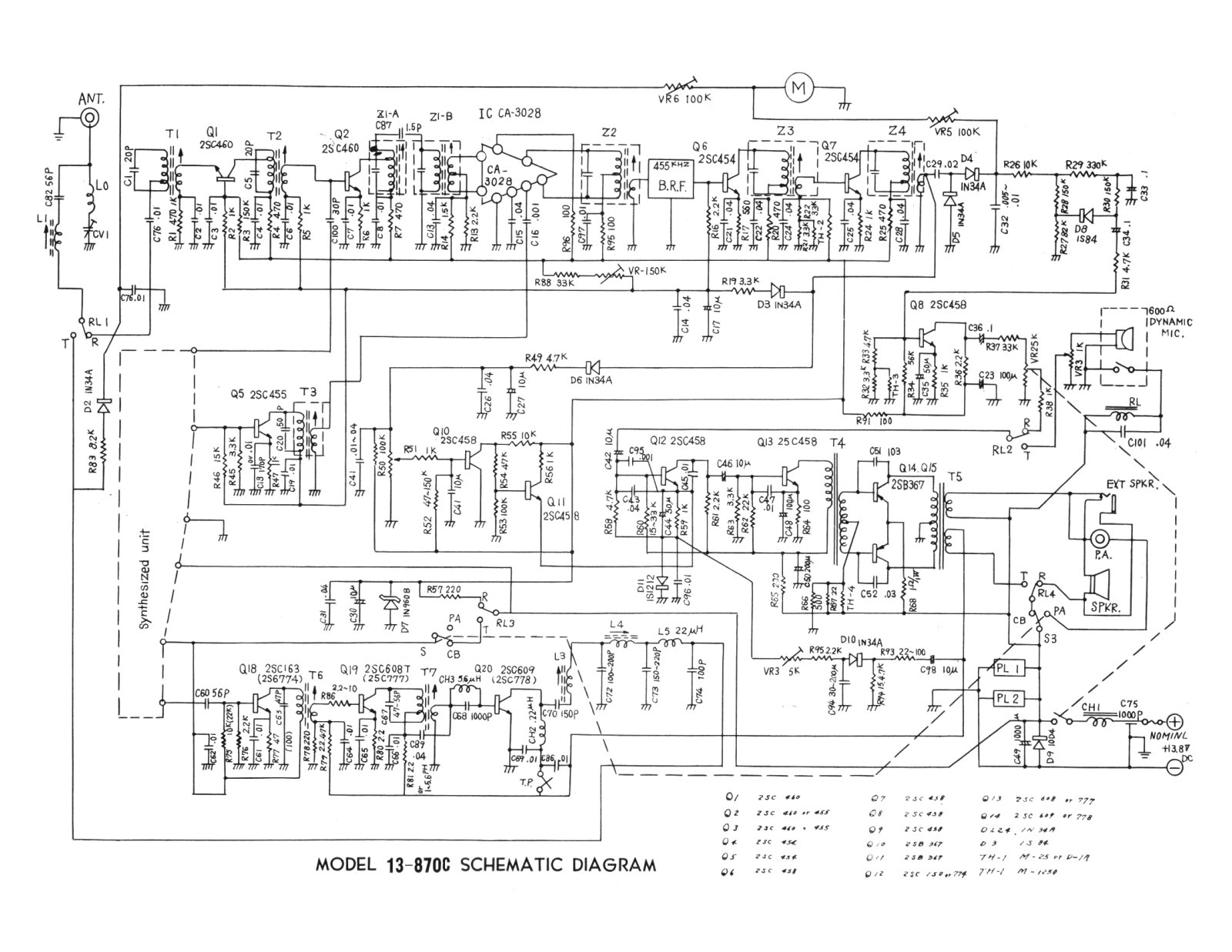 Midland 13-870c Schematic