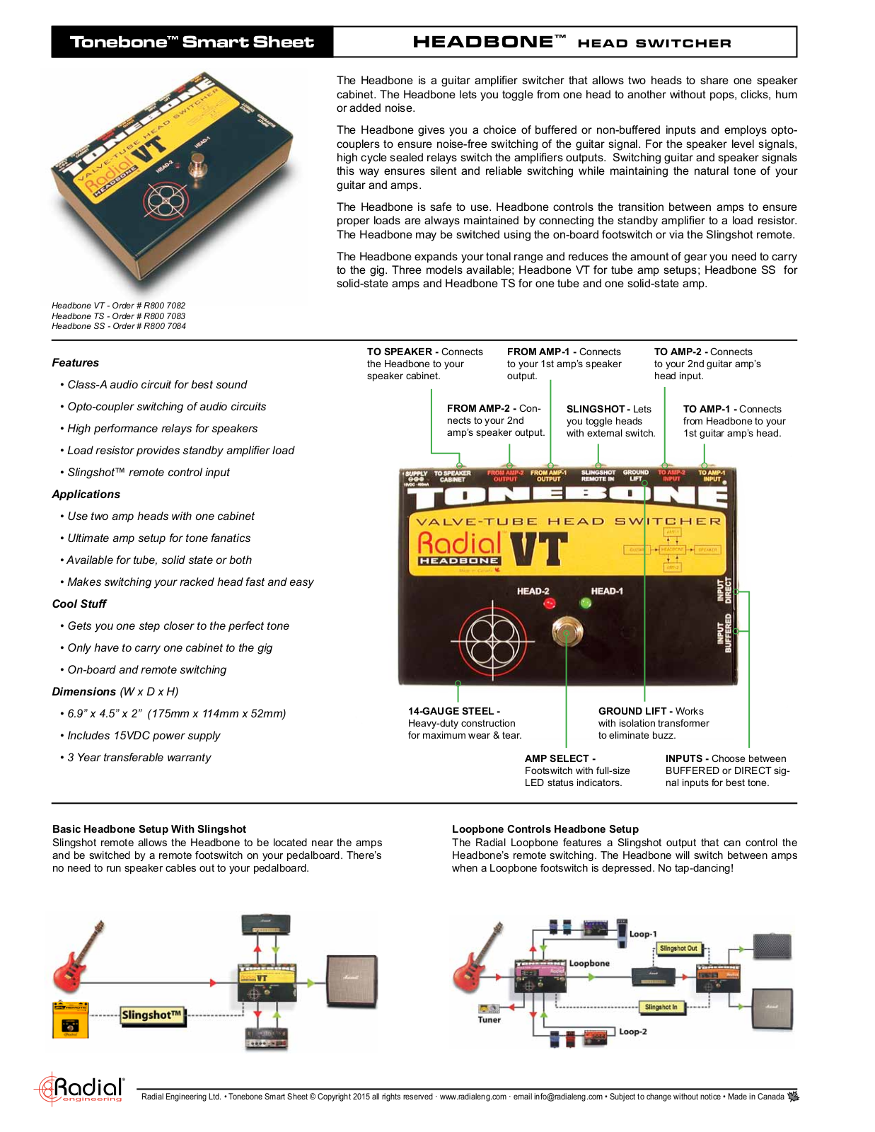 Radial Engineering Headbone VT User Manual