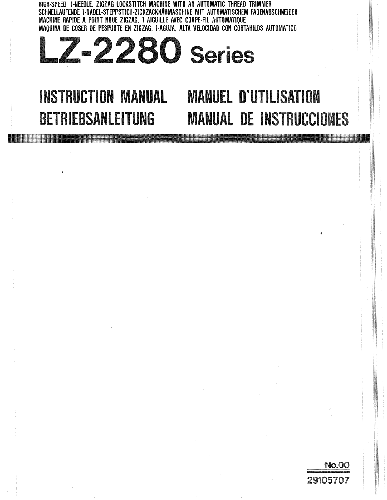 juki Z-1280, LZ-1286, LZ-1287, LZ-1285 INSTRUCTION MANUAL - ManualMachine.com