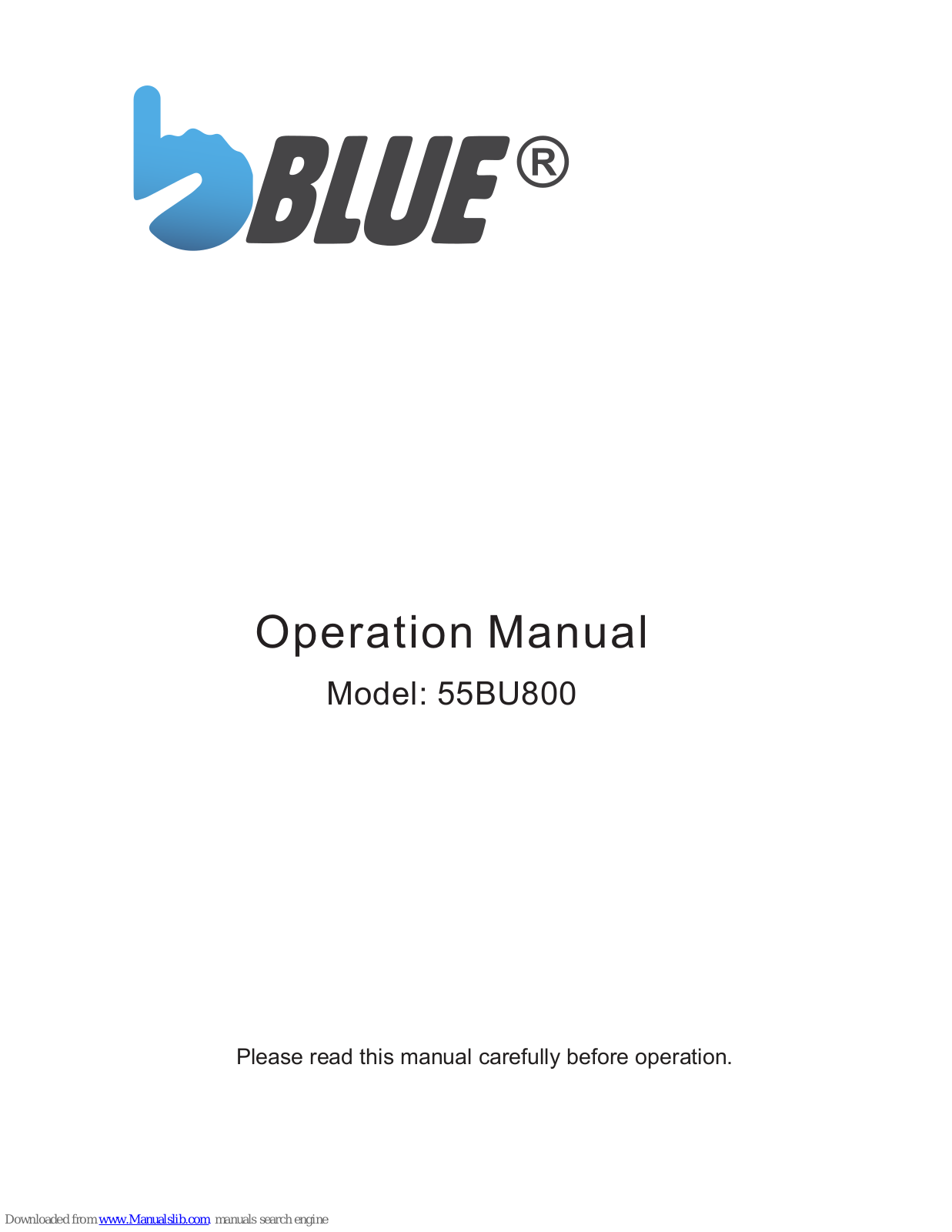 Blue 55BU800, 43BU800, 49BU800, 43BL700, 40BU800 Operation Manual