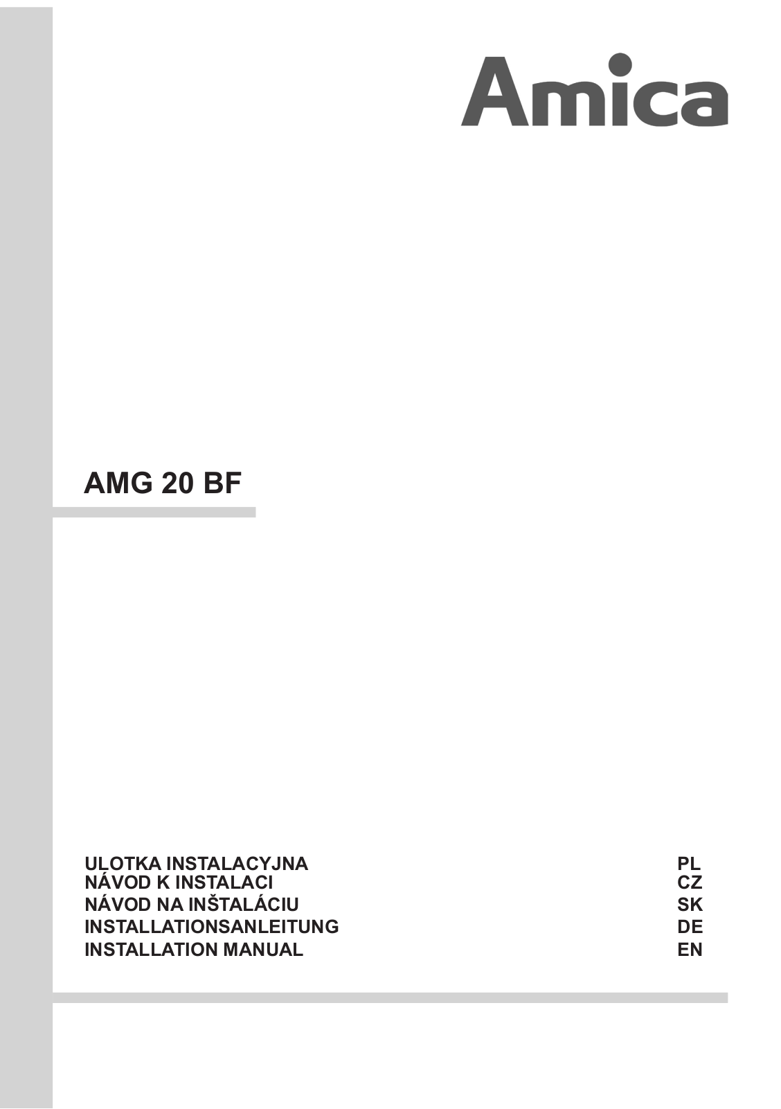 Amica AMG20BF Operating Instructions