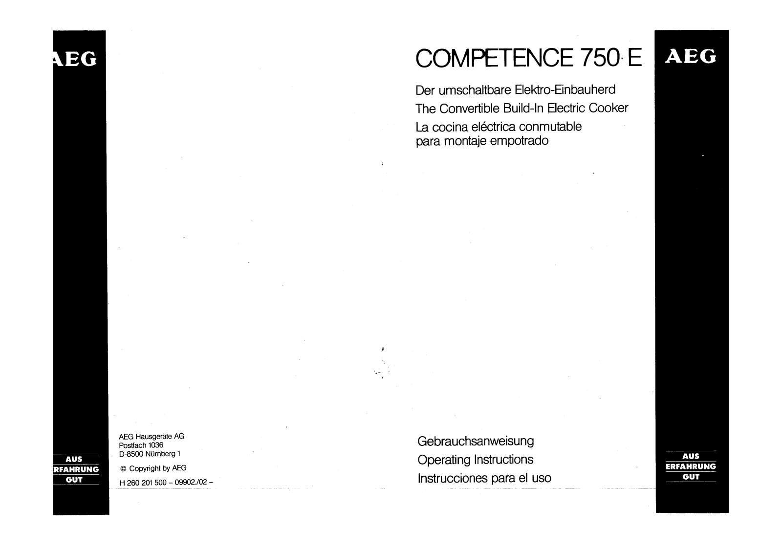 Aeg-electrolux COMPETENCE 750E CH User Manual