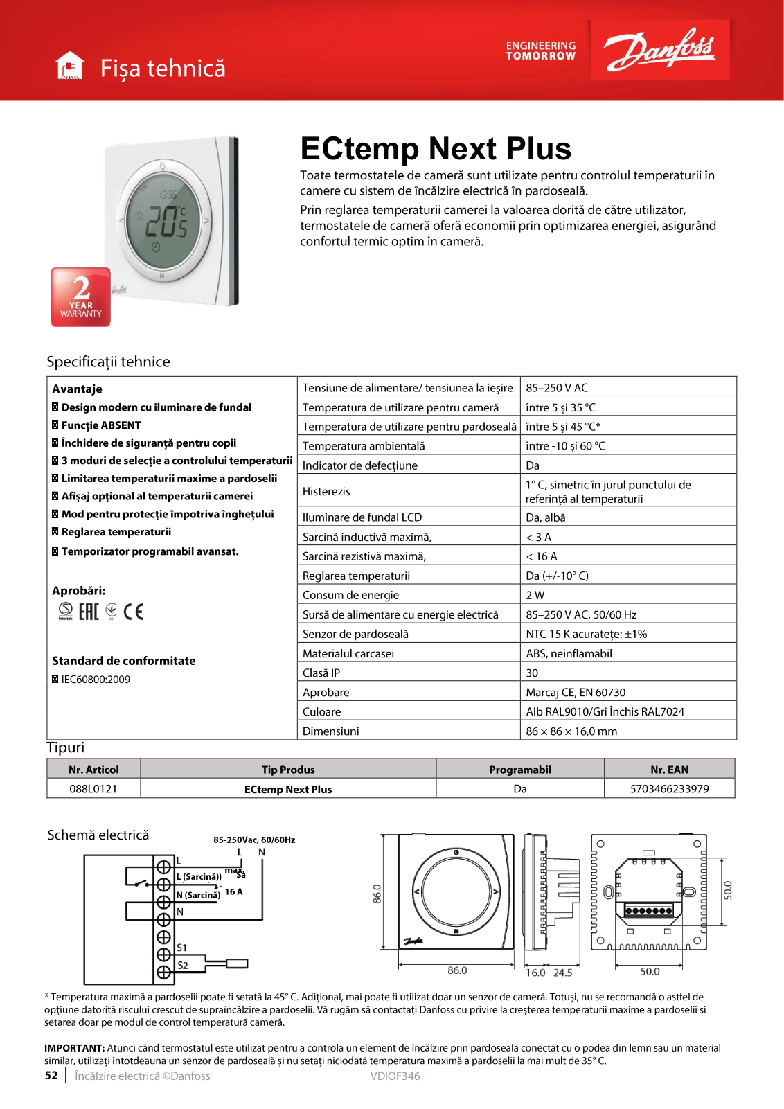 Danfoss ECtemp Next Plus Data sheet