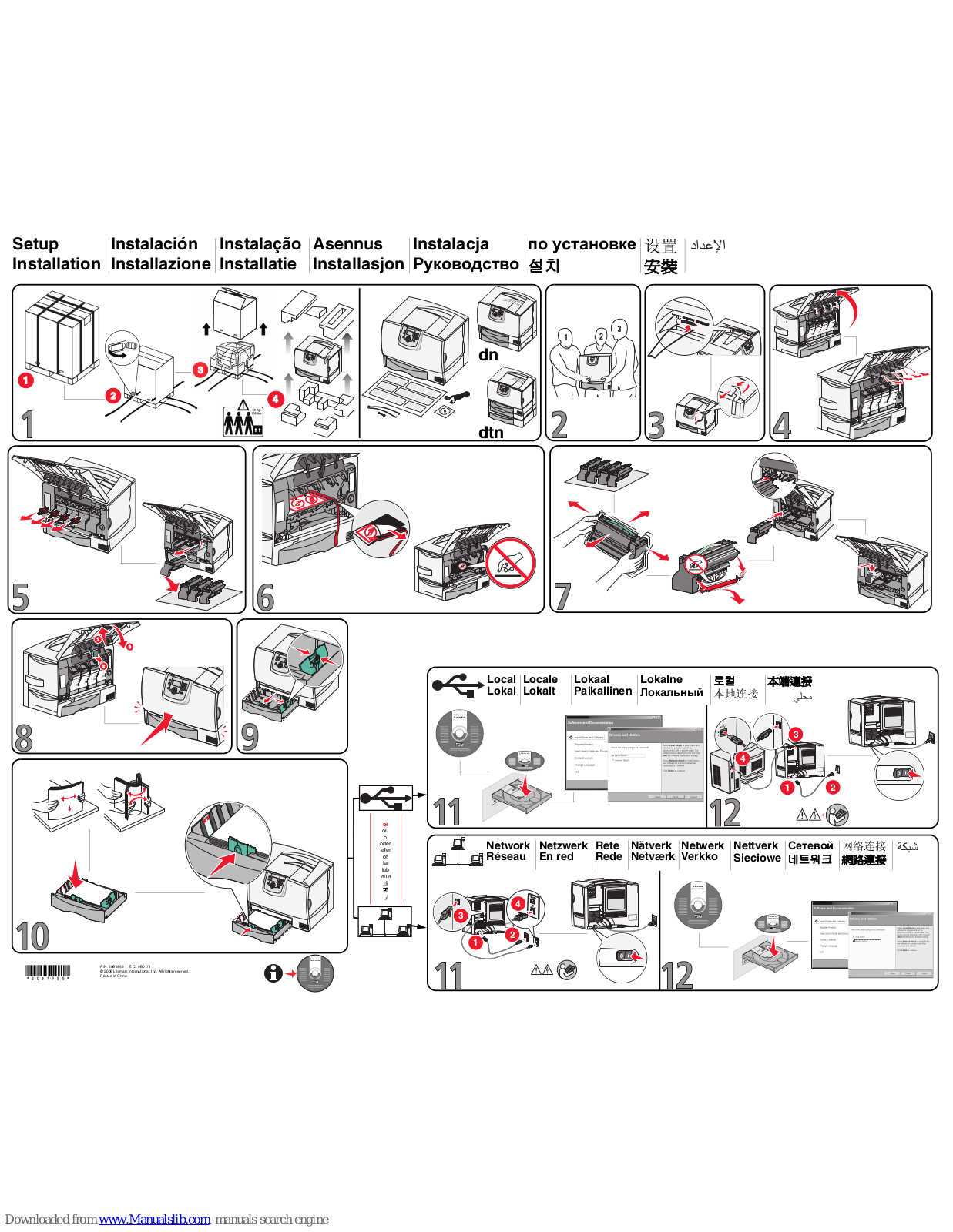 Lexmark C780, 780dn, 782dn, C780N, C782 Setup Sheet