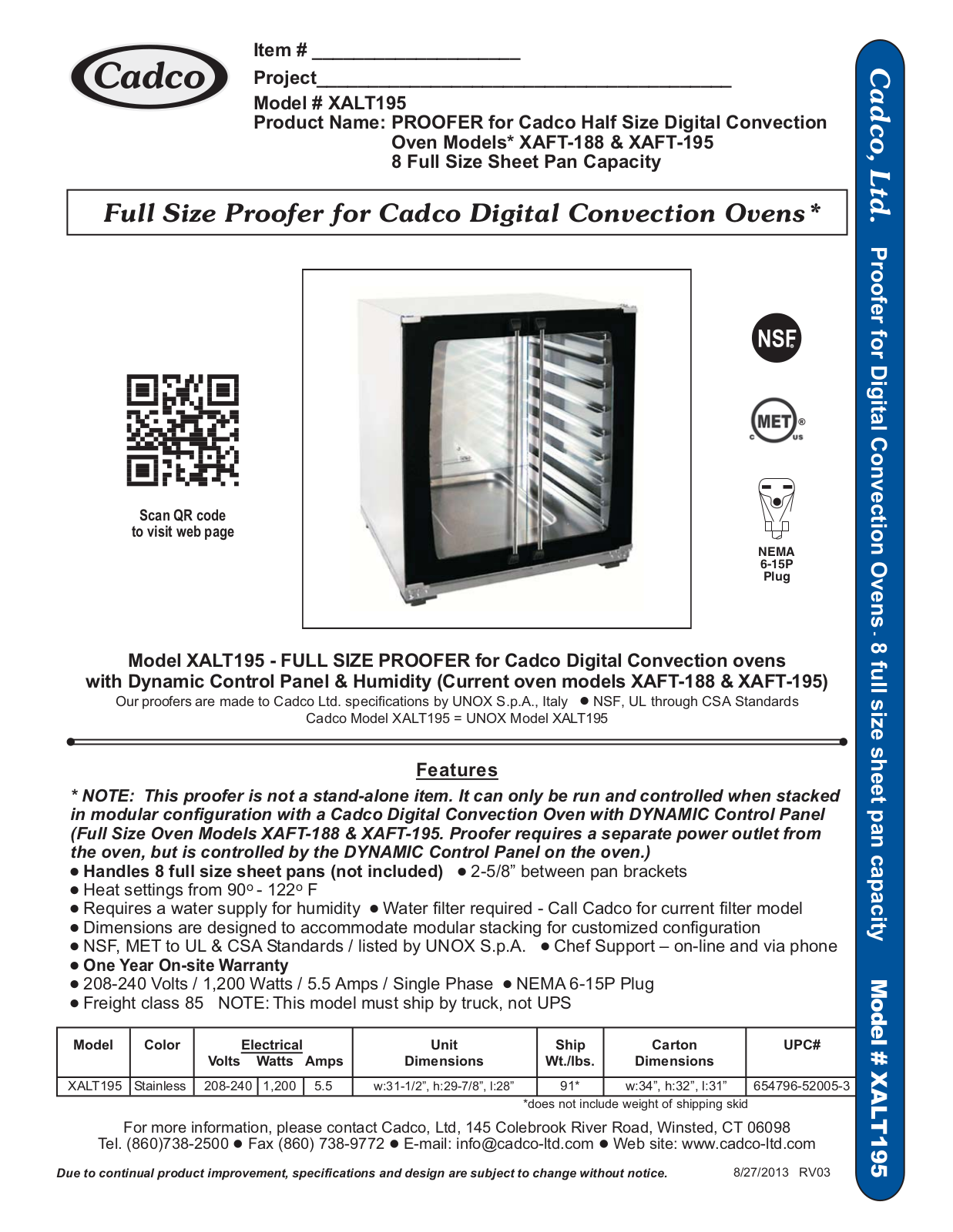 Cadco XALT195 User Manual