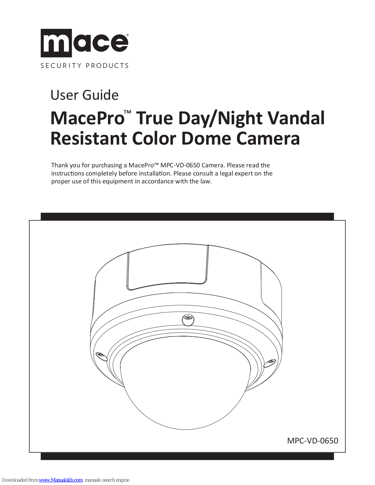 Mace MPC-VD-0650, MPC-VD-2812 User Manual