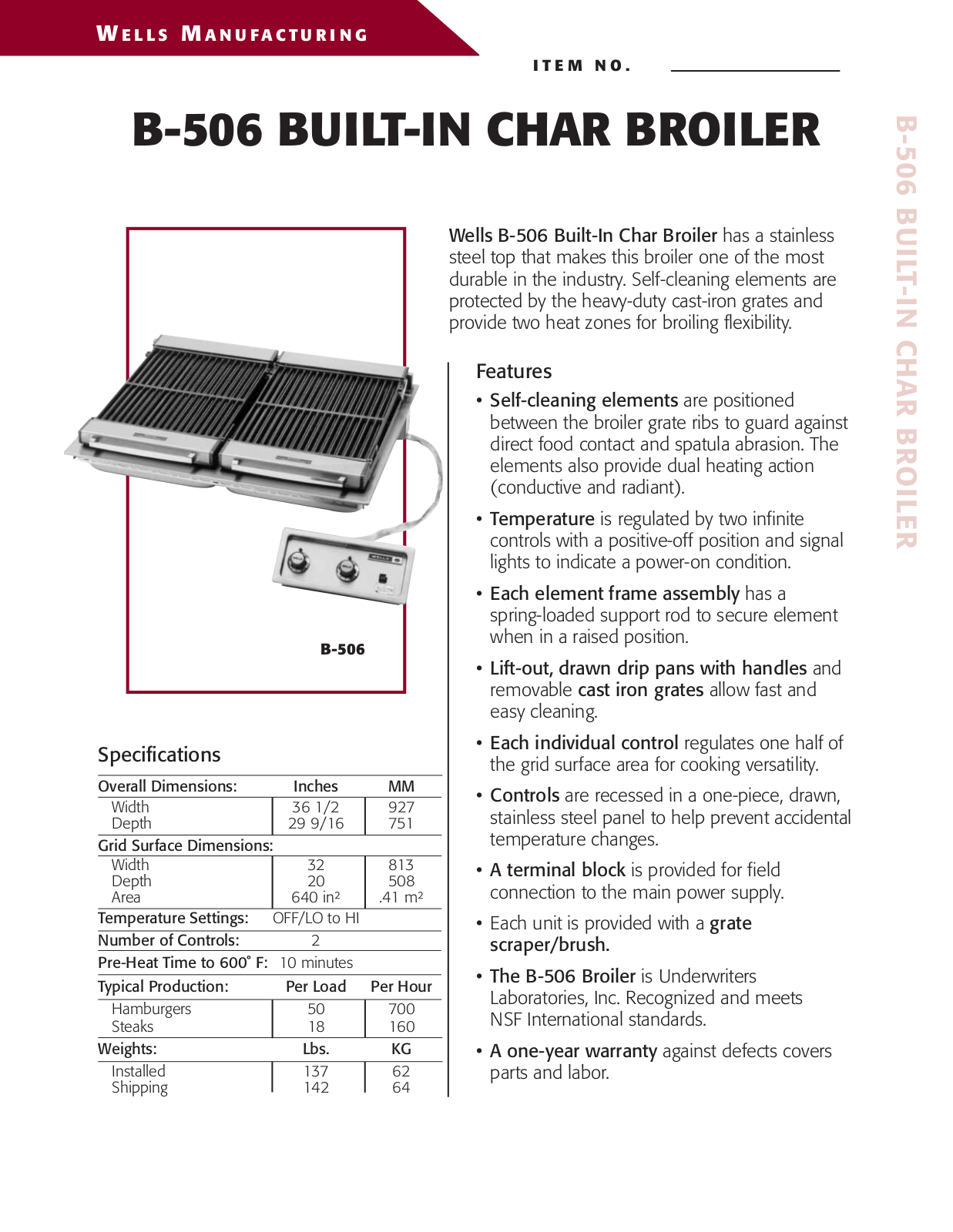 Wells B-506 User Manual