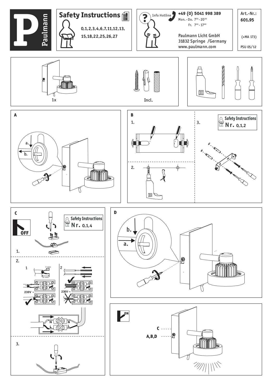 Paulmann 60195 Safety instructions - ManualMachine.com