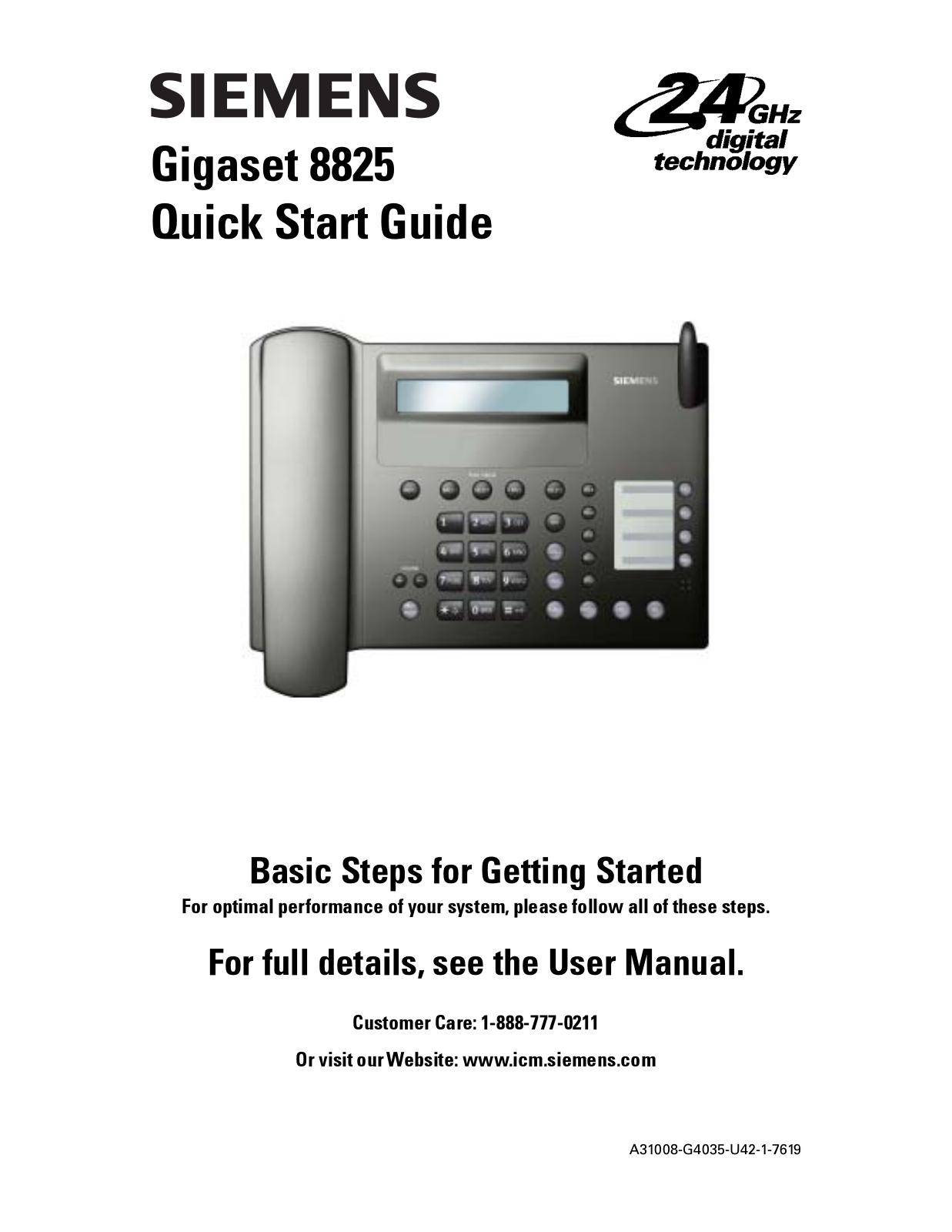 Siemens Gigaset 8825 User Manual