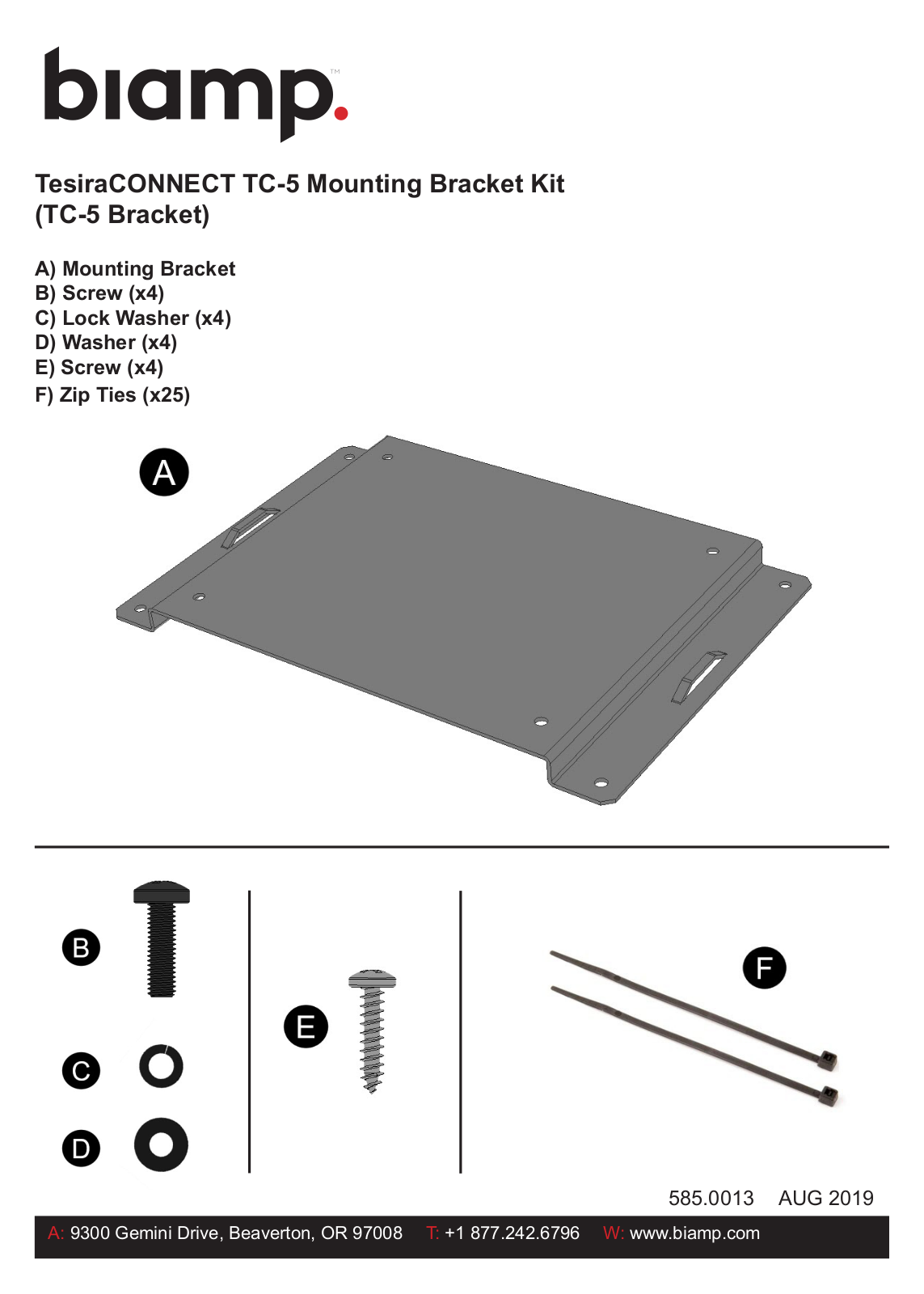 Biamp TesiraCONNECT TC-5 Installation Guide - ManualMachine.com