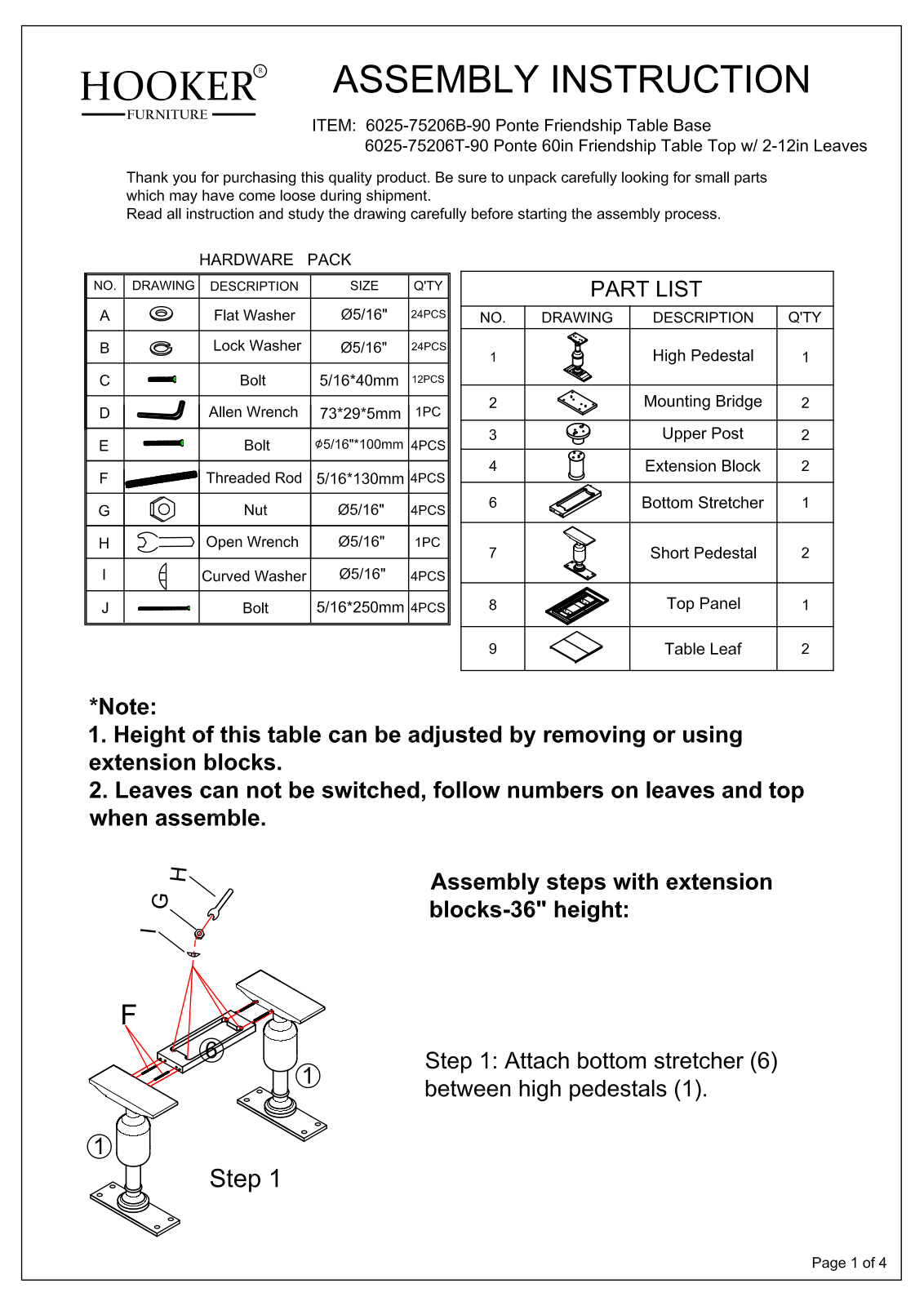 Hooker 6025-75206B-90, 6025-75206T-90 Assembly Instructions