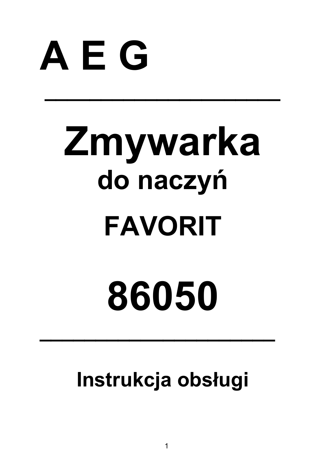 AEG FAVORIT 86050IM User Manual
