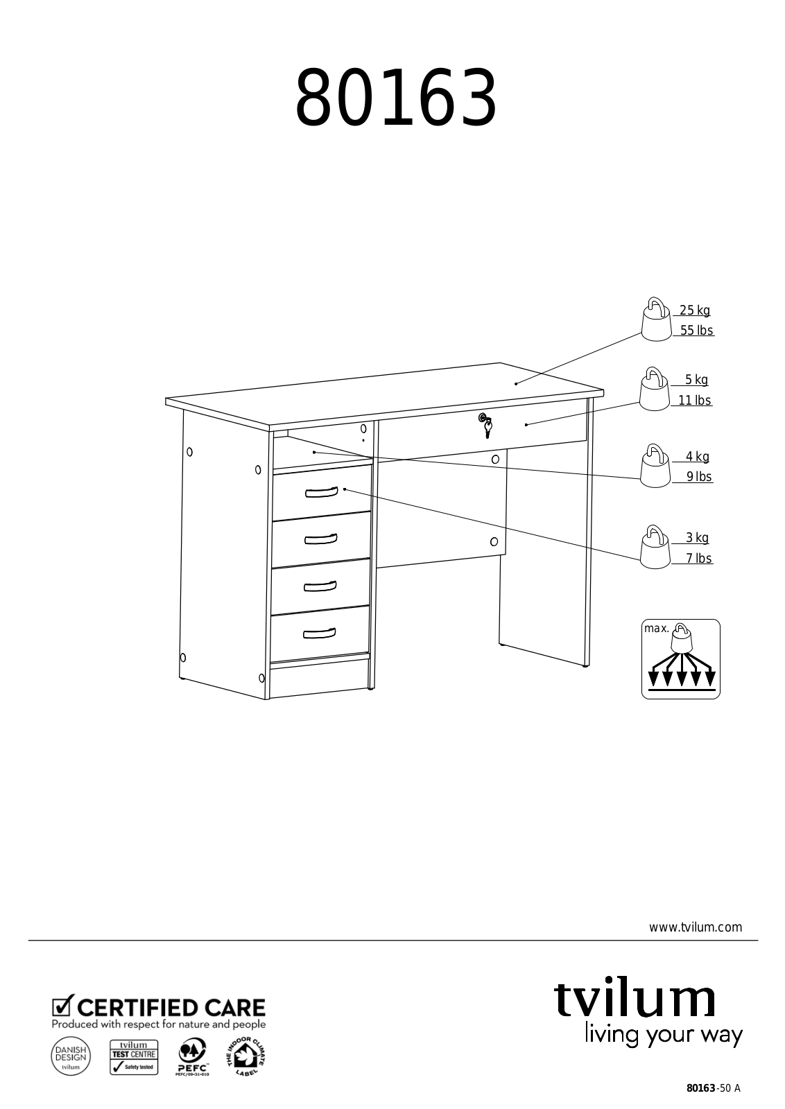 Tvilum 80163 User Manual