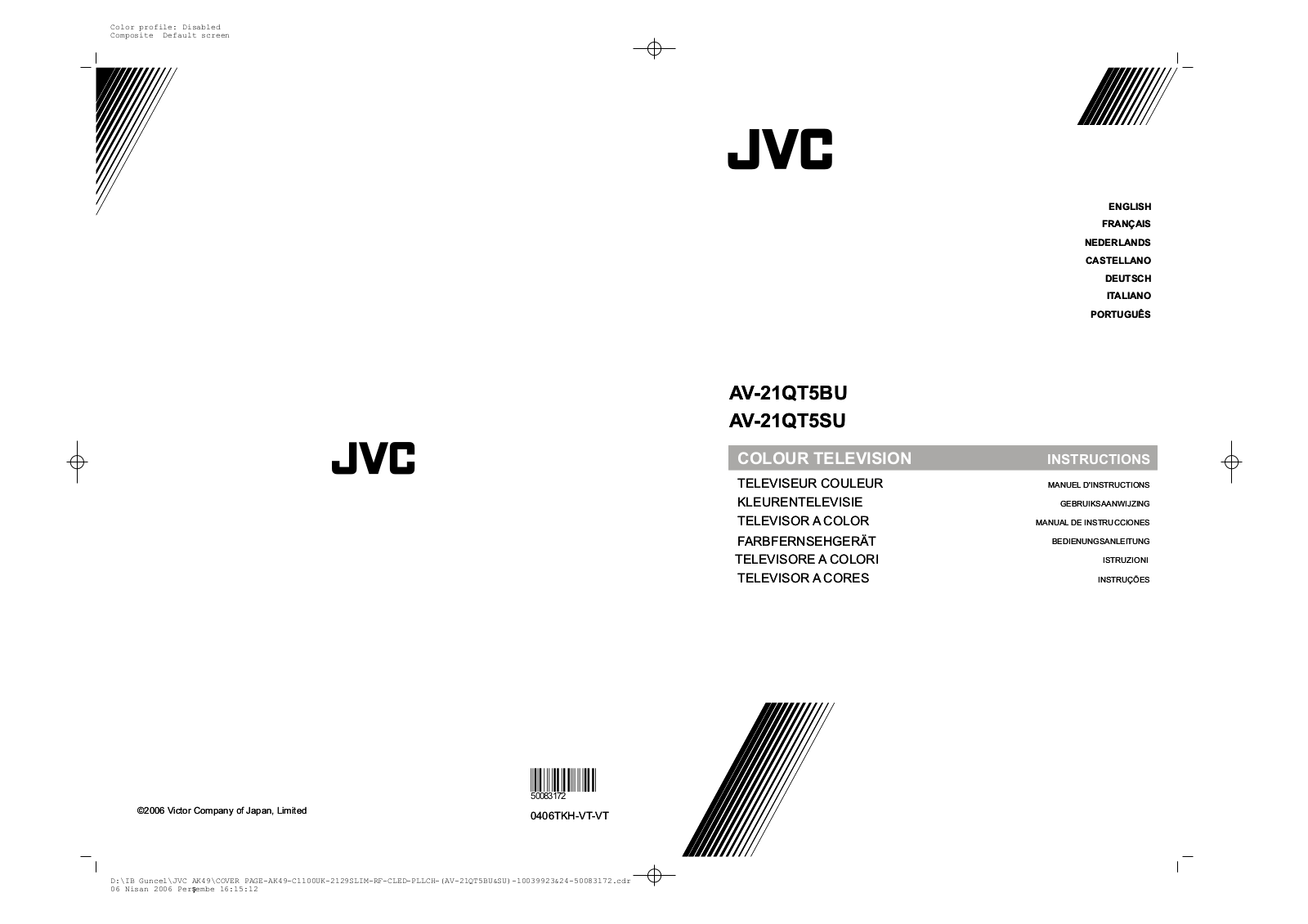JVC AV-21QT5SU, AV-21QT5 User Manual