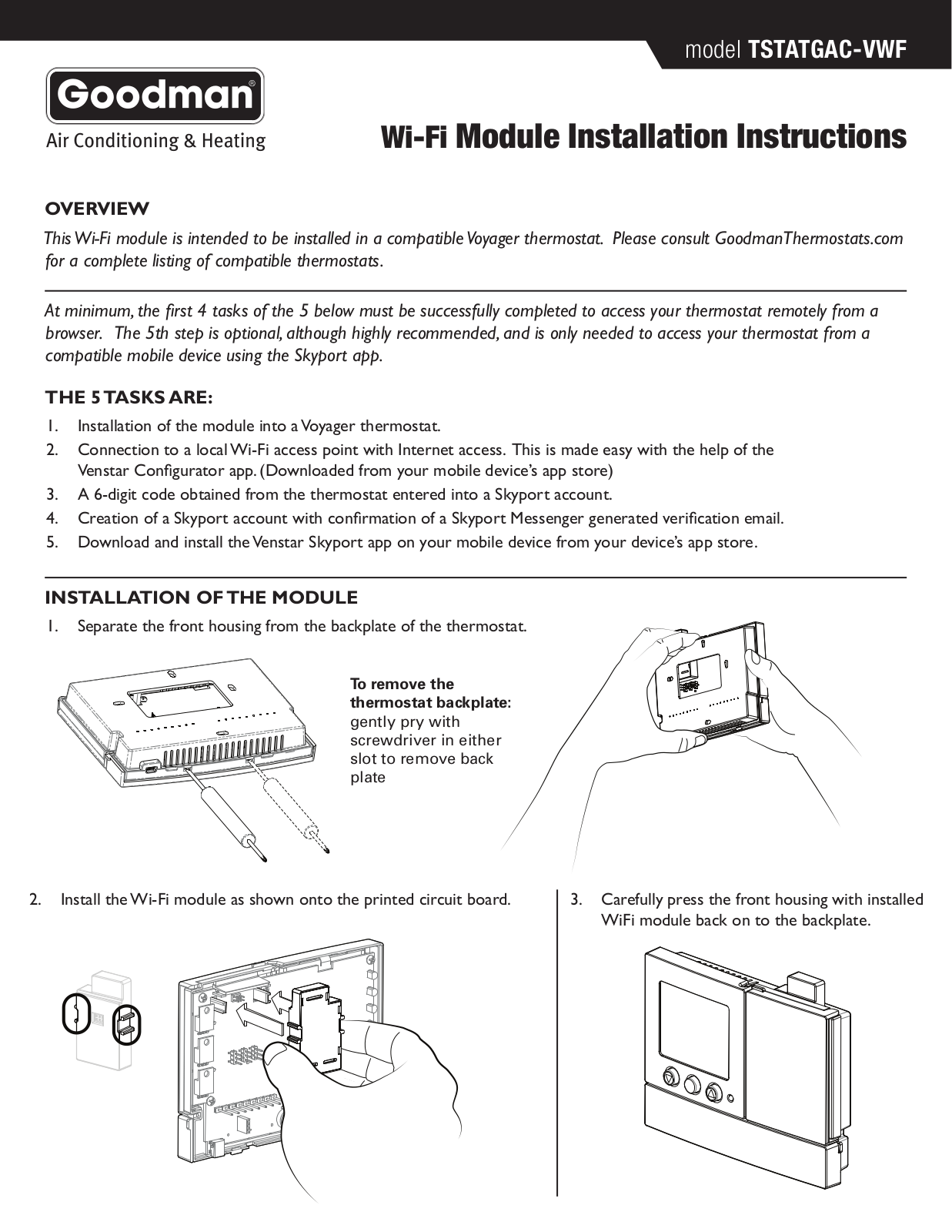 Venstar SKYPORT4 User Manual