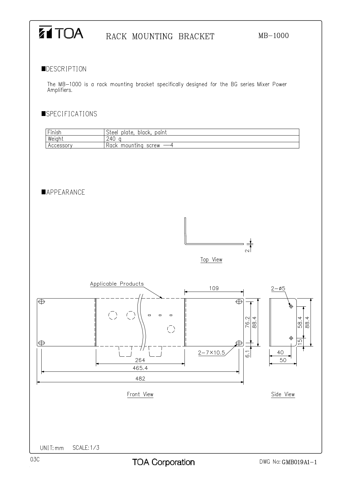 TOA MB-1000 User Manual