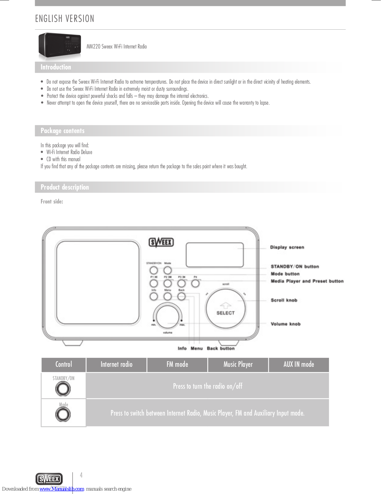 SWEEX MM220 - QUICK_START_GUIDE User Manual