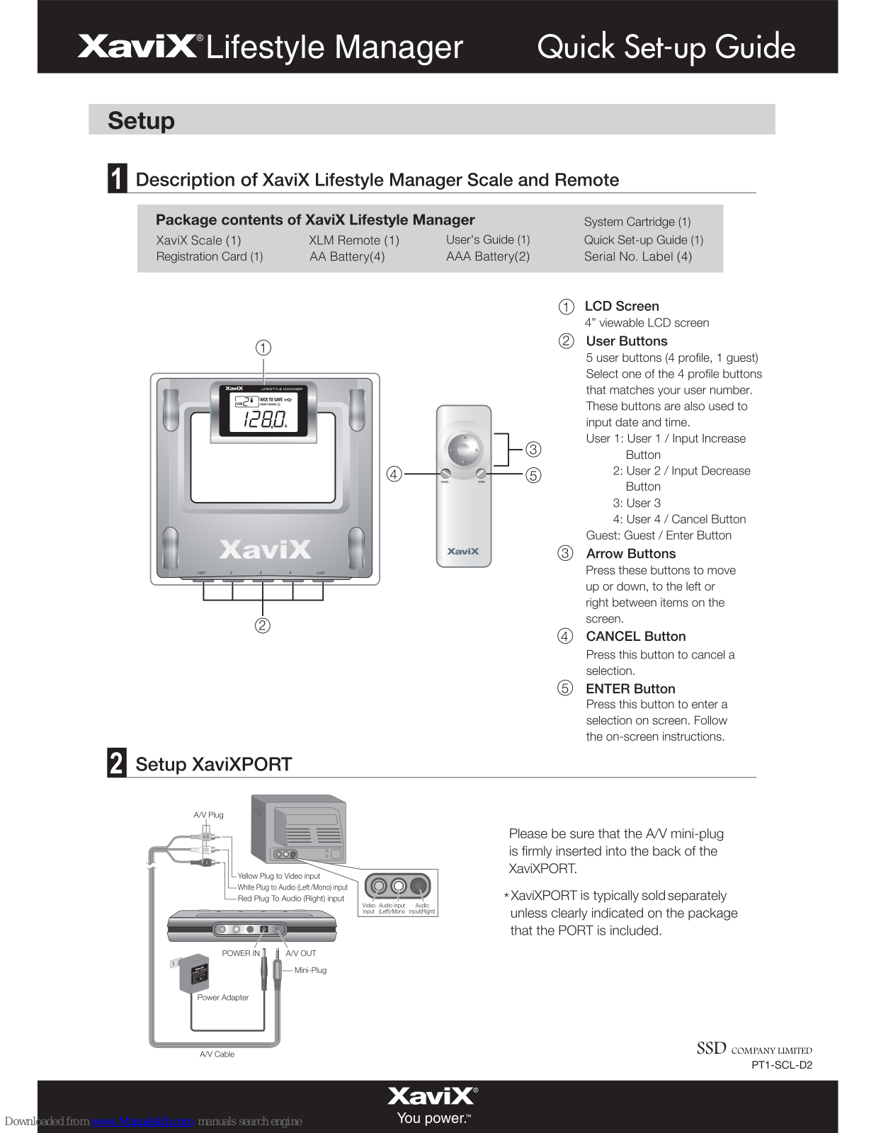 Xavix Lifestyle Manager Quick Start Manual