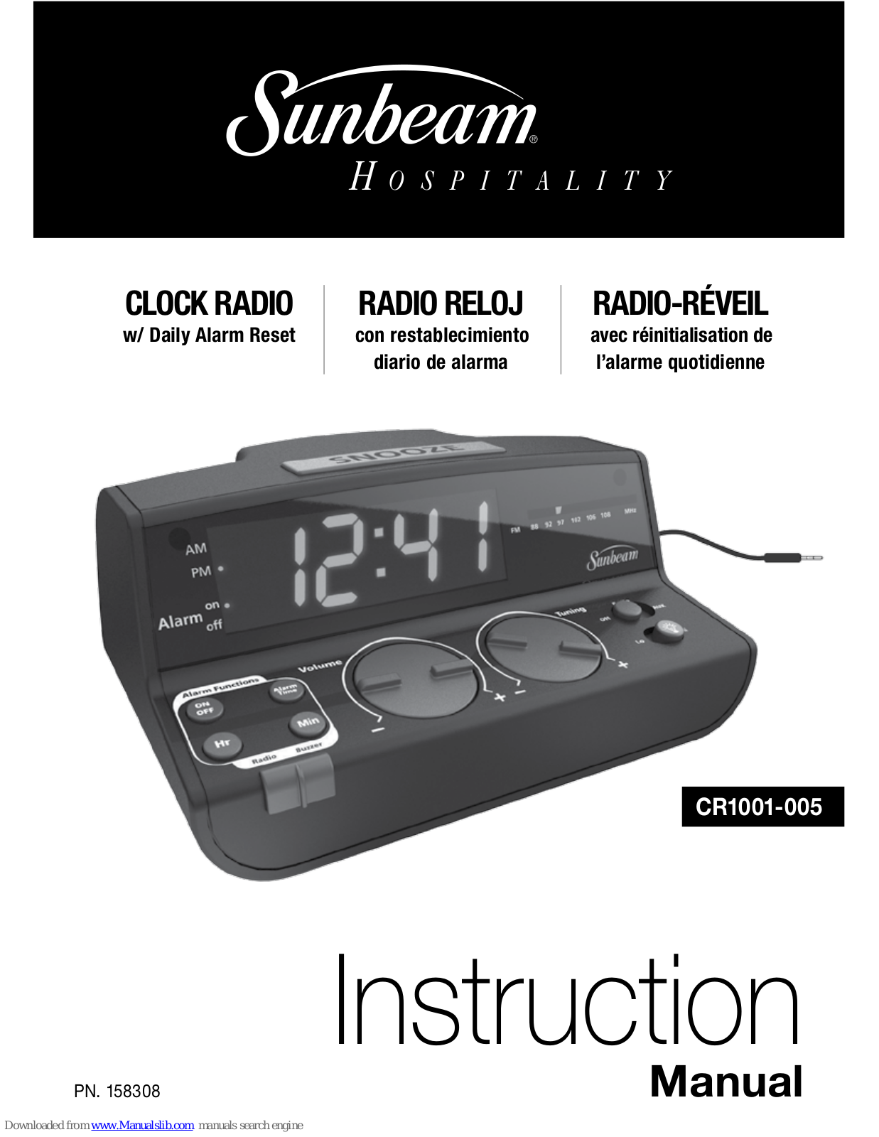 Sunbeam CR1001-005 Instruction Manual