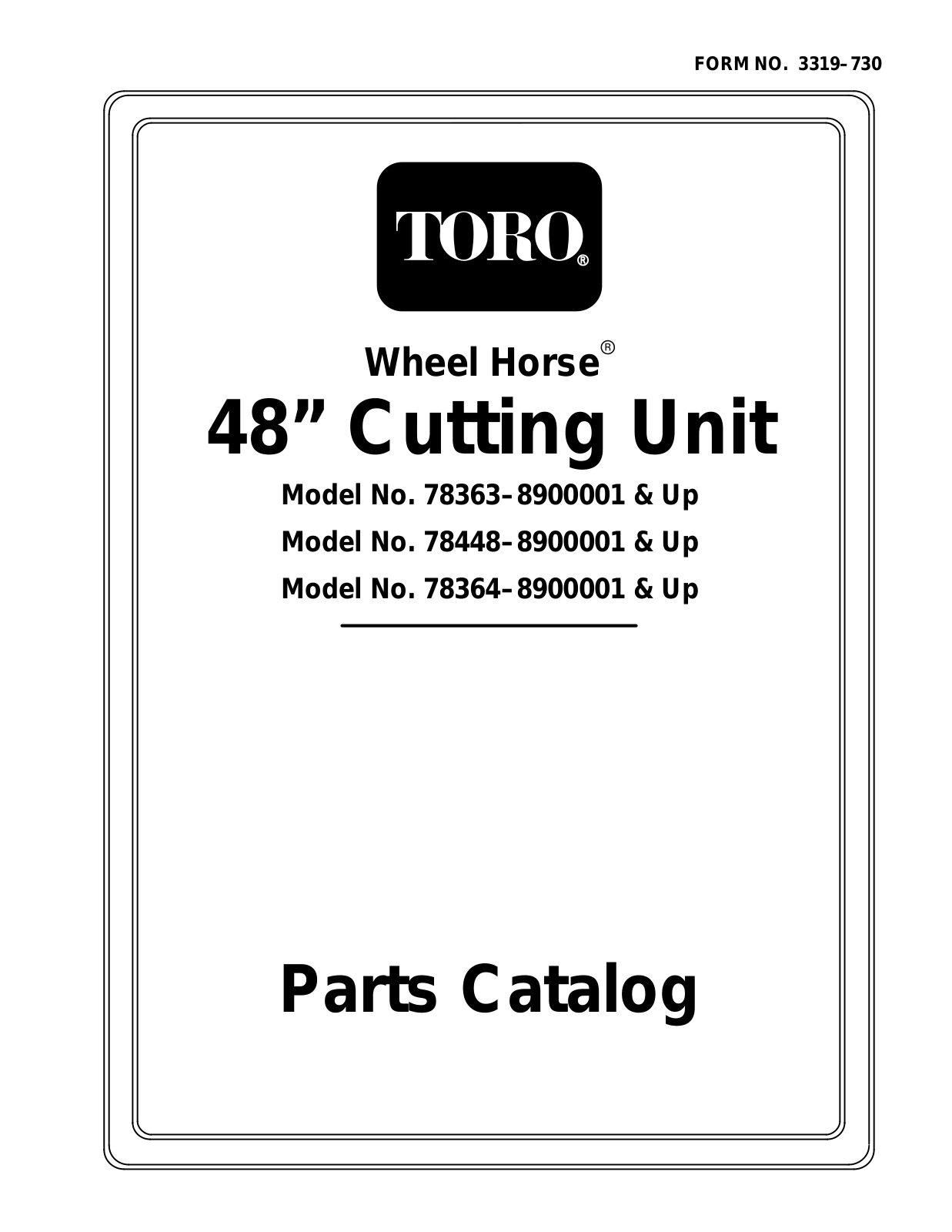 Toro 78363, 78364, 78448 Parts Catalogue