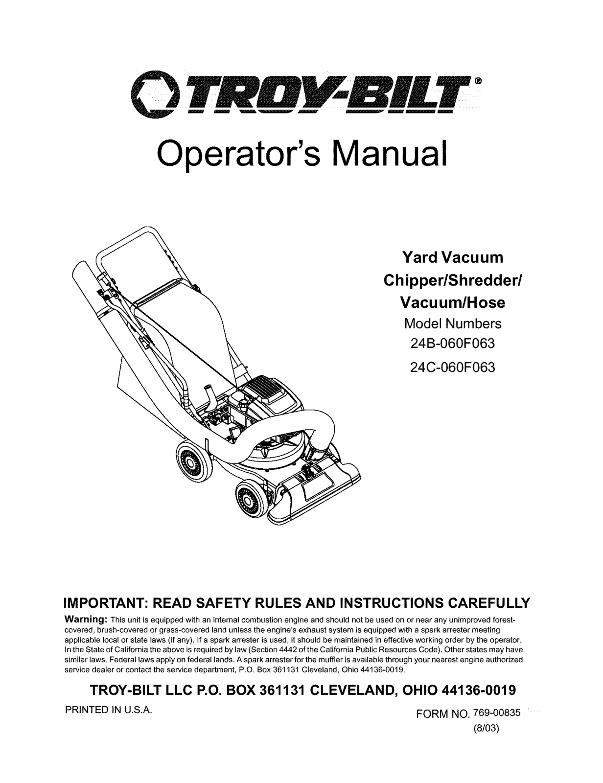 Troy-bilt 24C-060F063 User Manual - ManualMachine.com