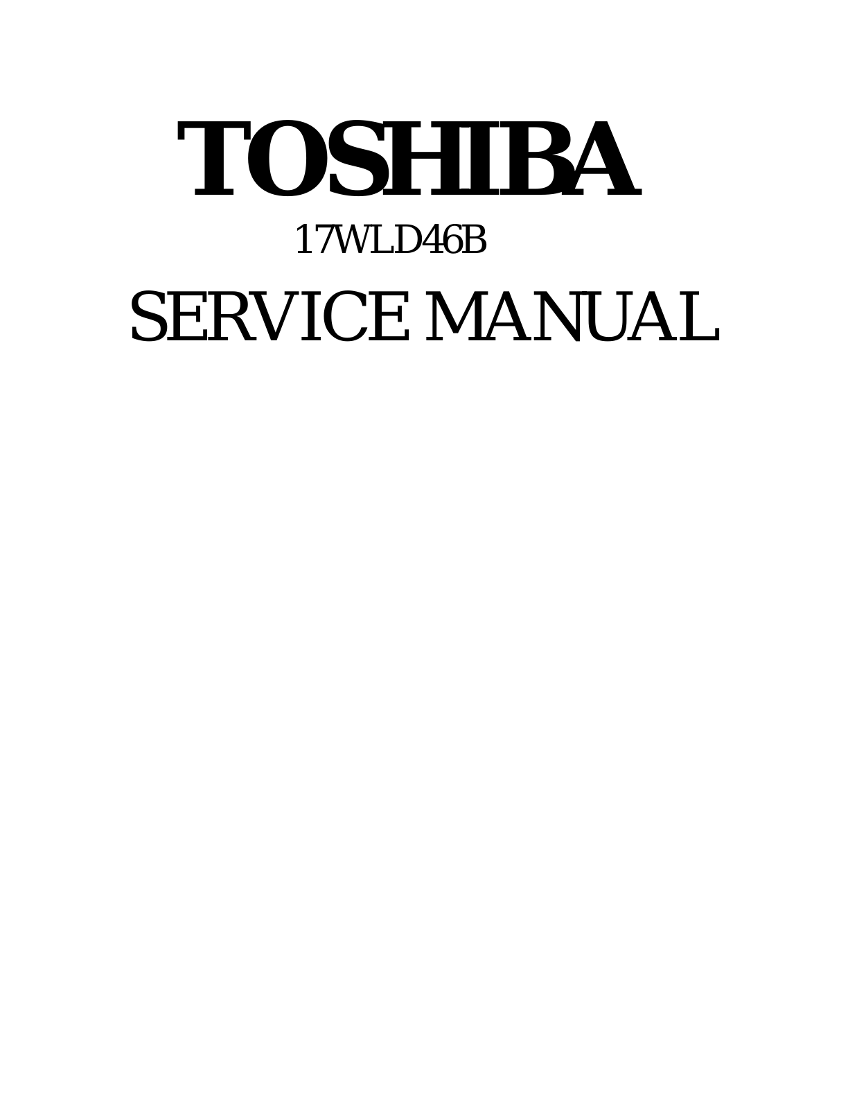 Toshiba 17WLD46B Schematic