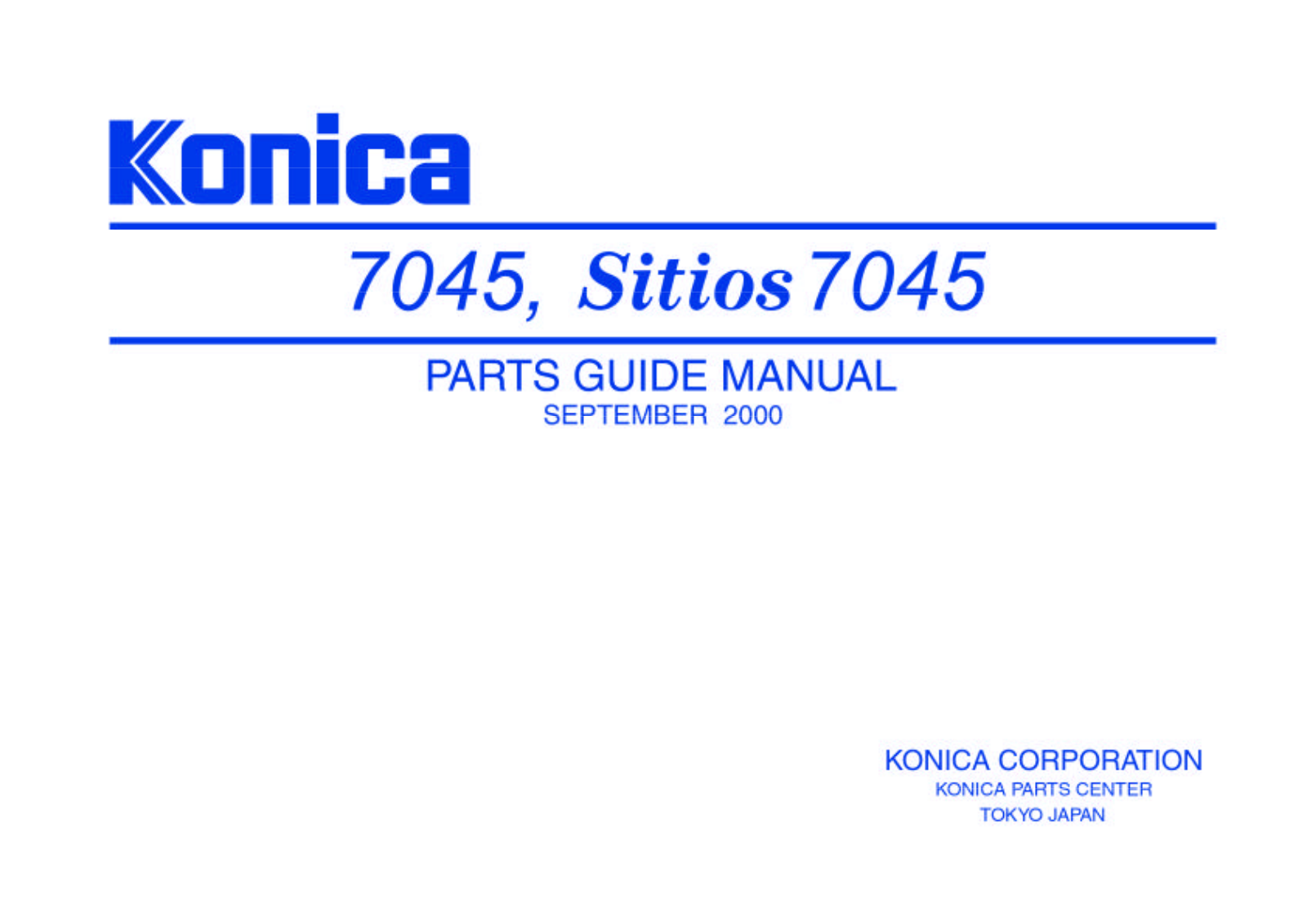 Konica 7045 GUIDE MANUAL 7045