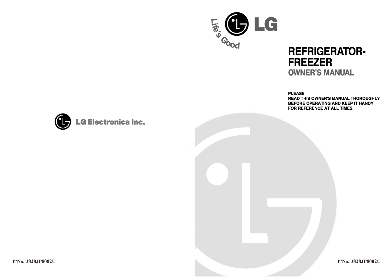 LG GR-U232SL Manual