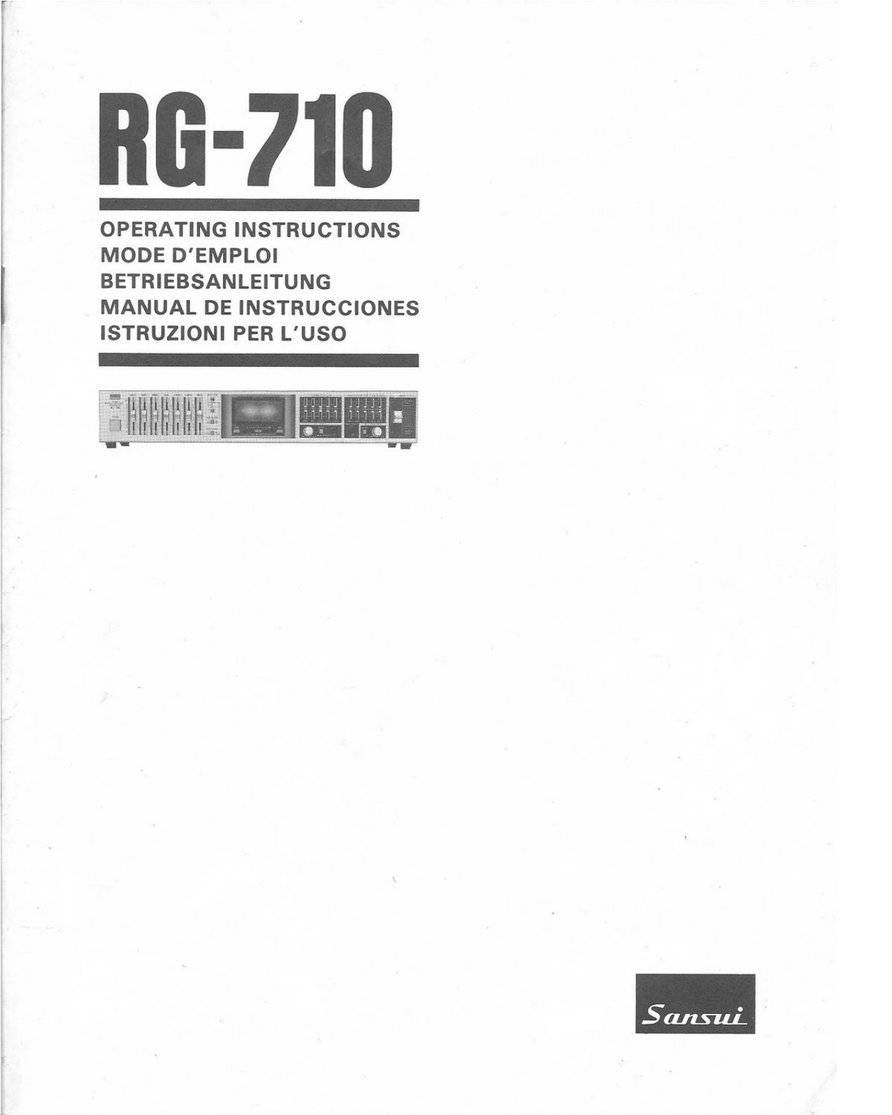 Sansui RG-710 Owners Manual