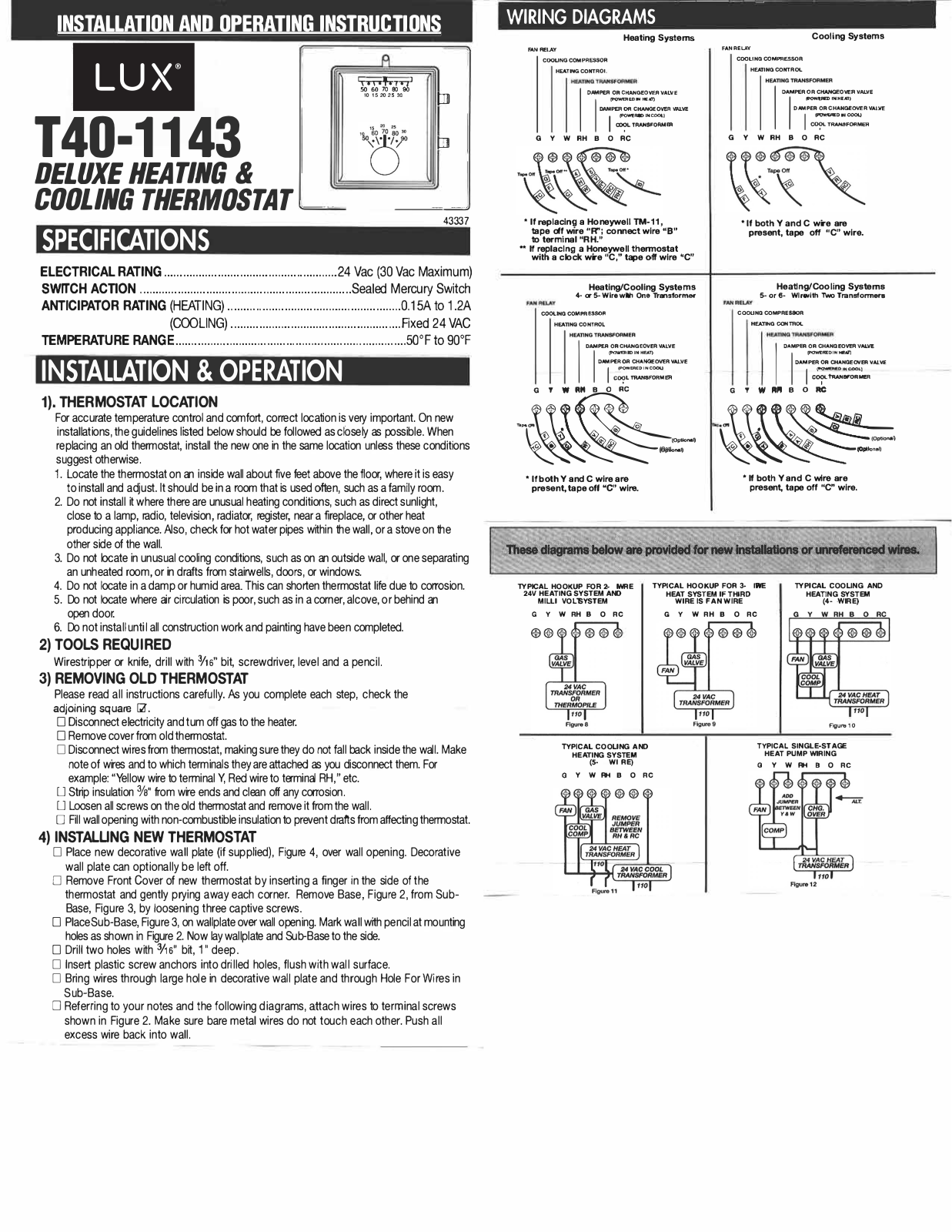 Lux T40-1143 User Manual