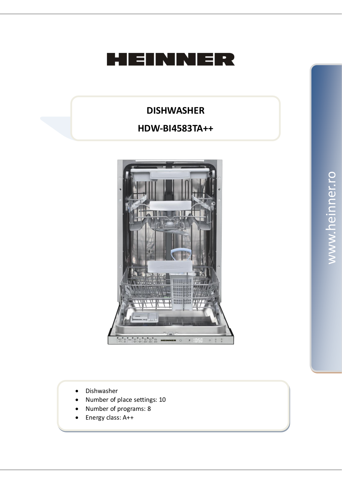 Heinner HDW-BI4583TA++ User guide - ManualMachine.com