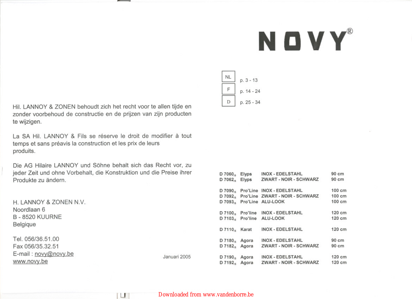 NOVY D7180 User Manual