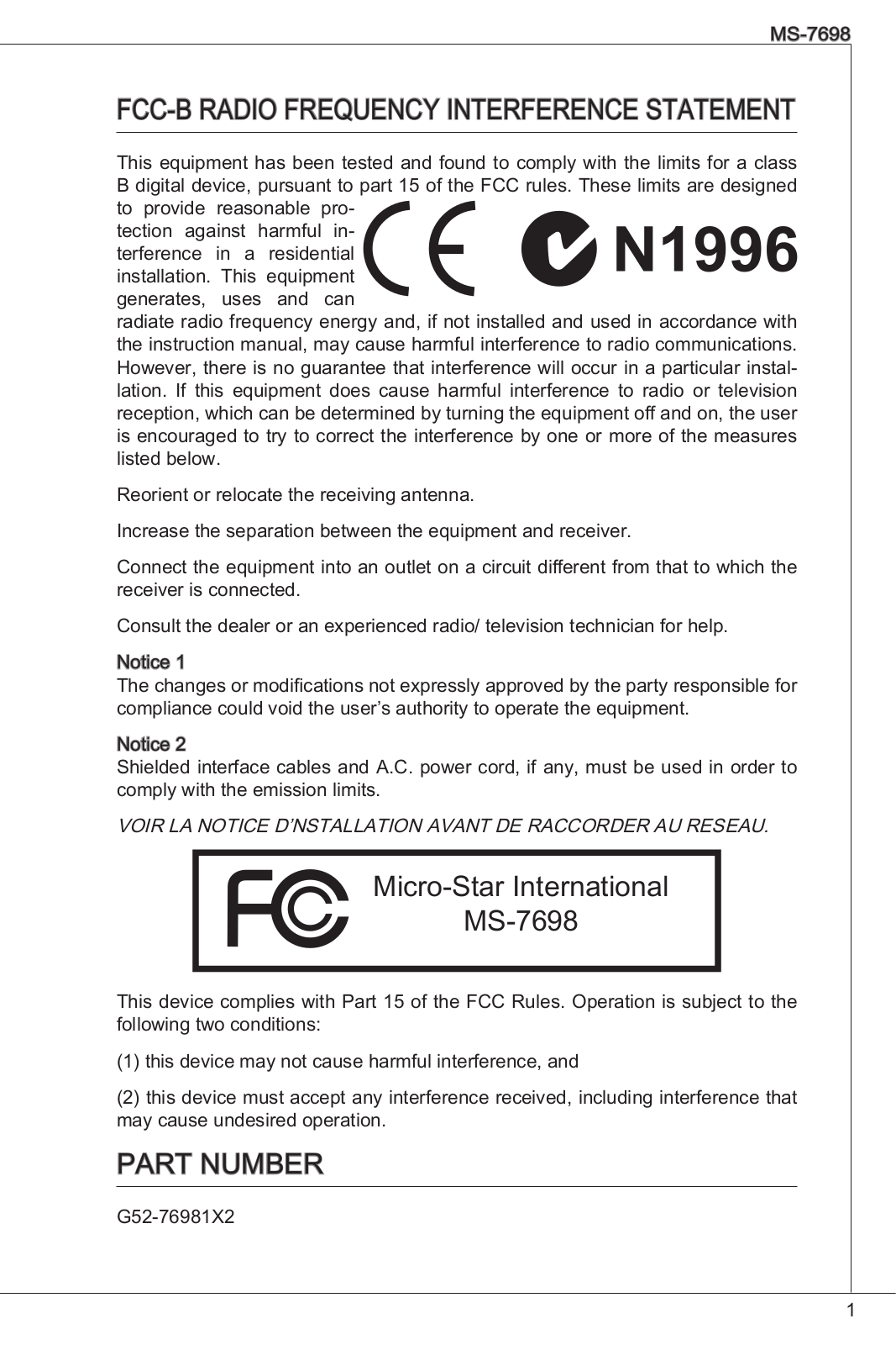 MSI E350IA-E45 User Manual