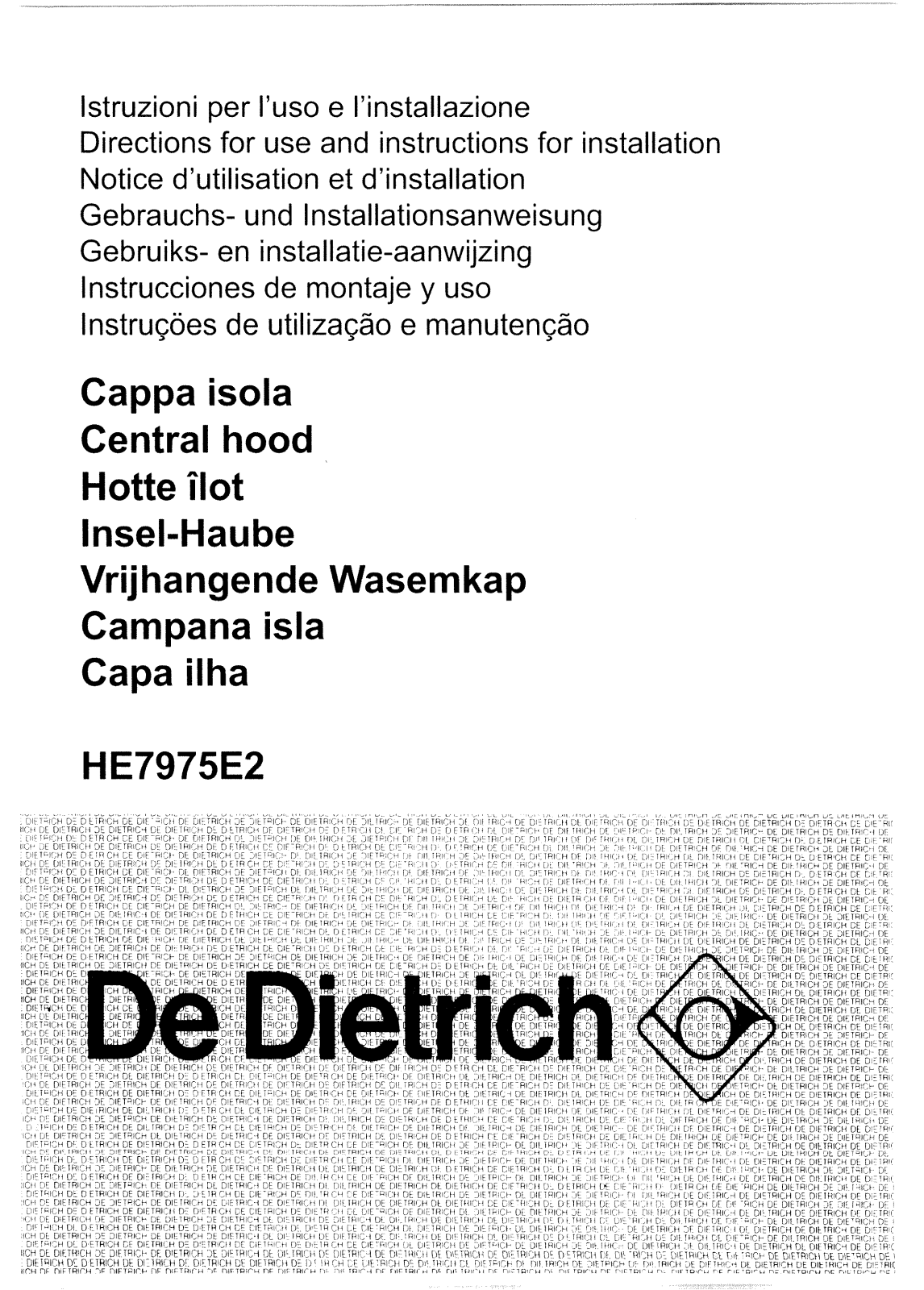 De dietrich HE7975E2 User Manual