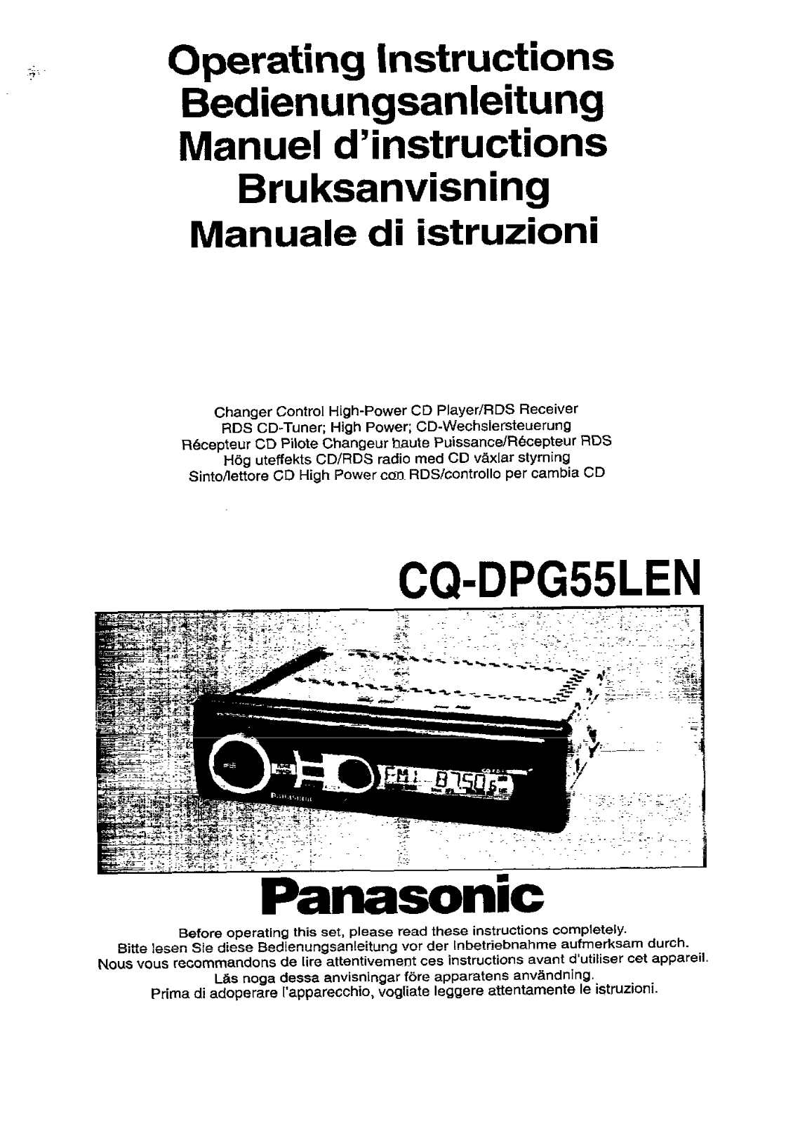 Panasonic CQ-DPG55L User Manual