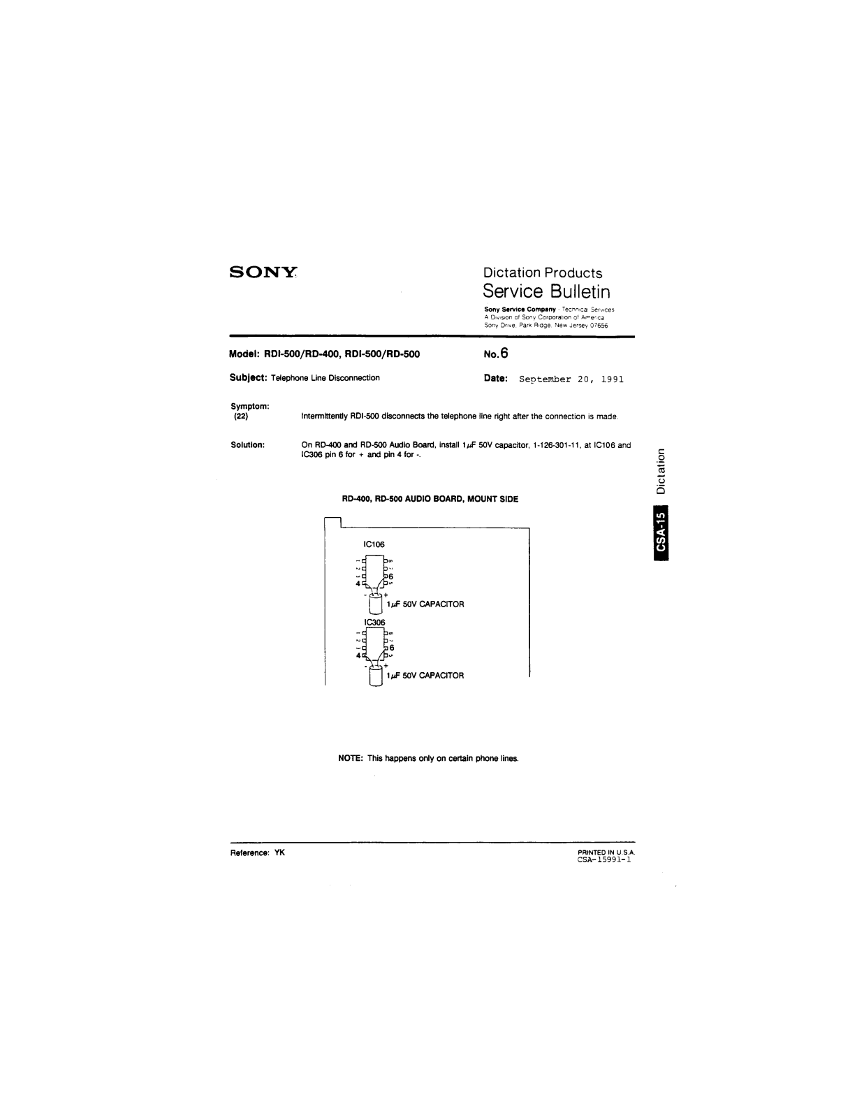 Sony RDI-500, RD-400 Service Manual