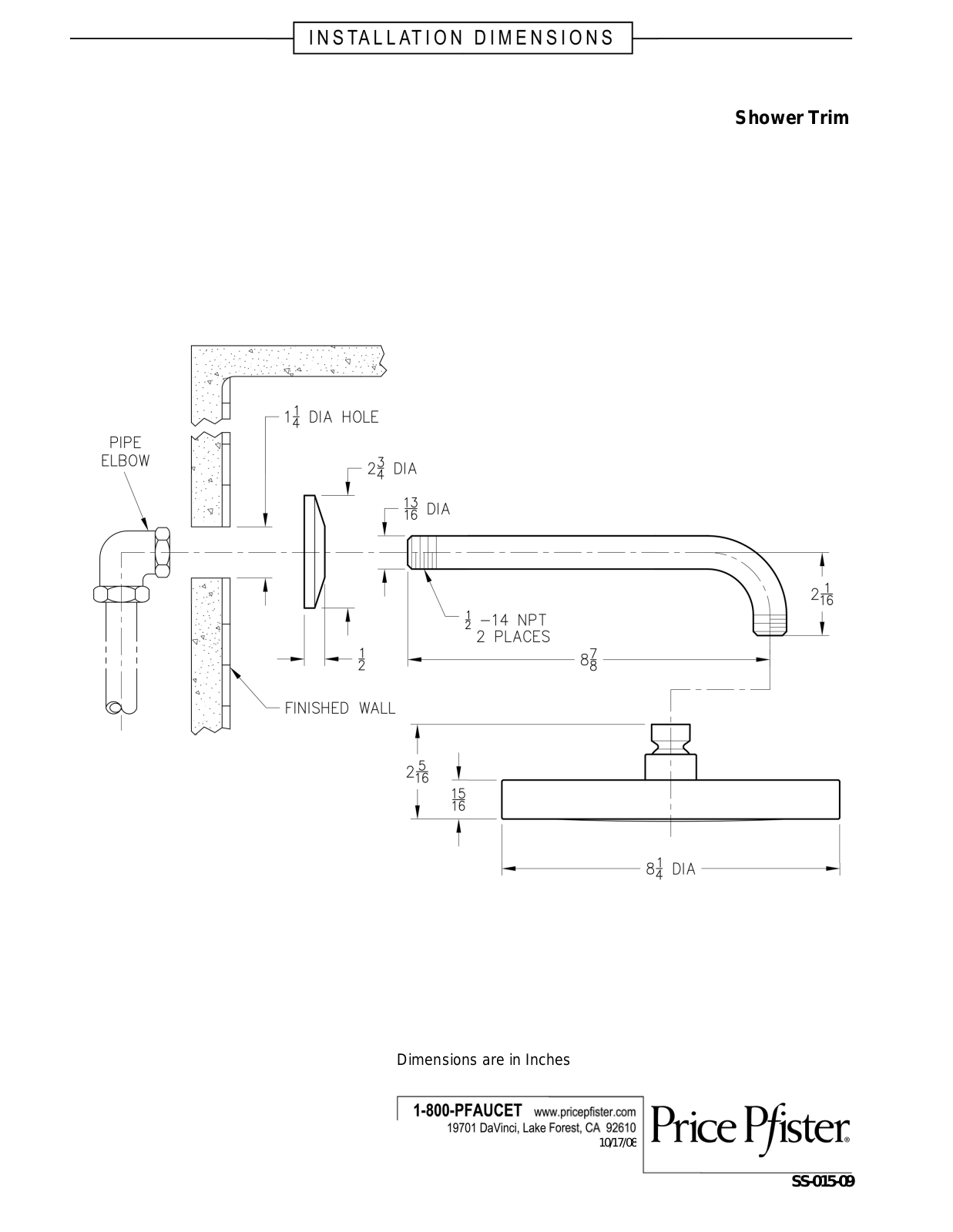 Pfister PPR2402 Dimensions - ManualMachine.com
