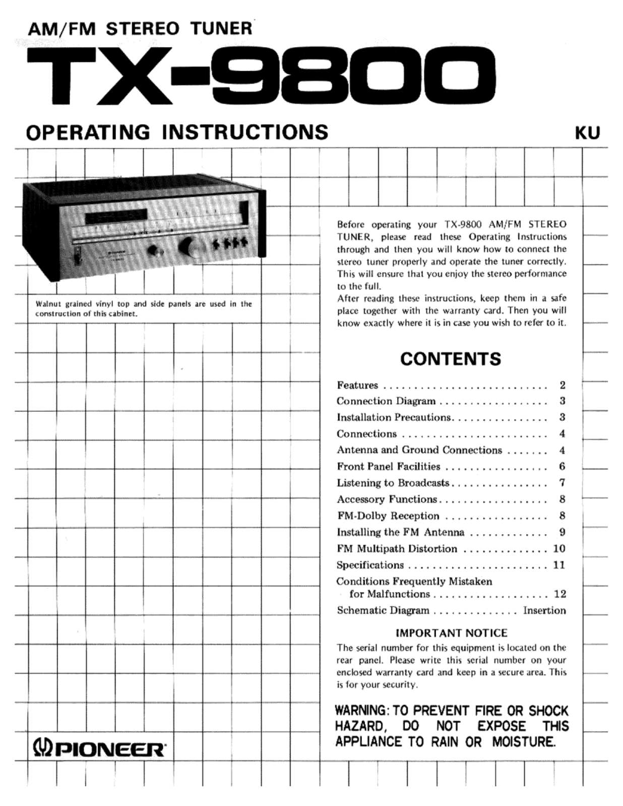 Pioneer TX-9800 Owners manual