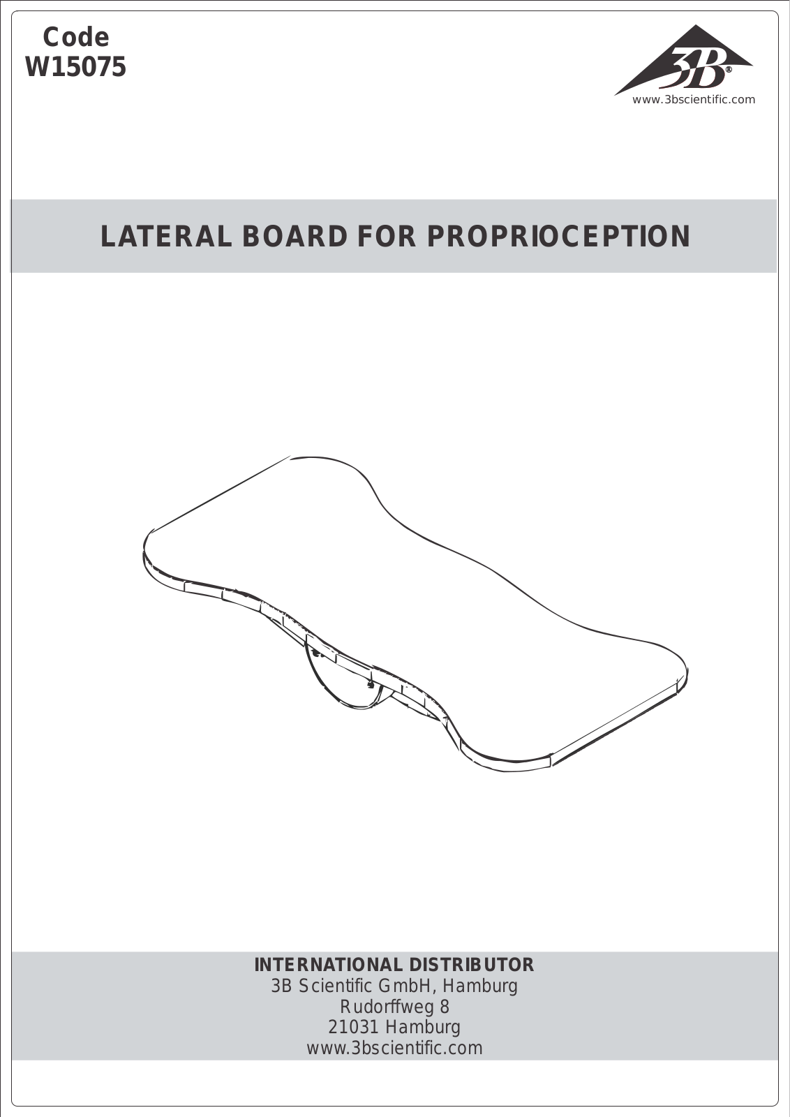 3B Scientific Lateral Balance Rocker Board User Manual