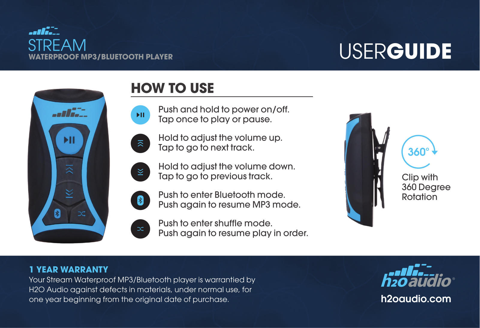 H2o audio Stream User Manual